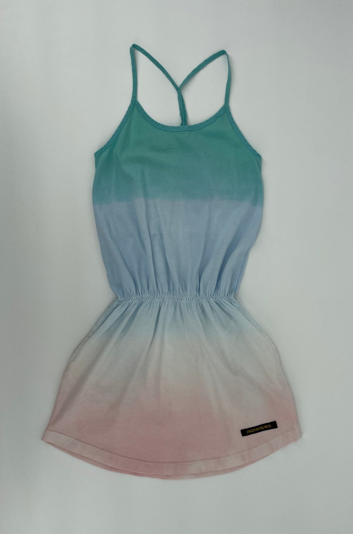 Jurk Tanktop Multi Color Dip Dye Groen Blauw Roze