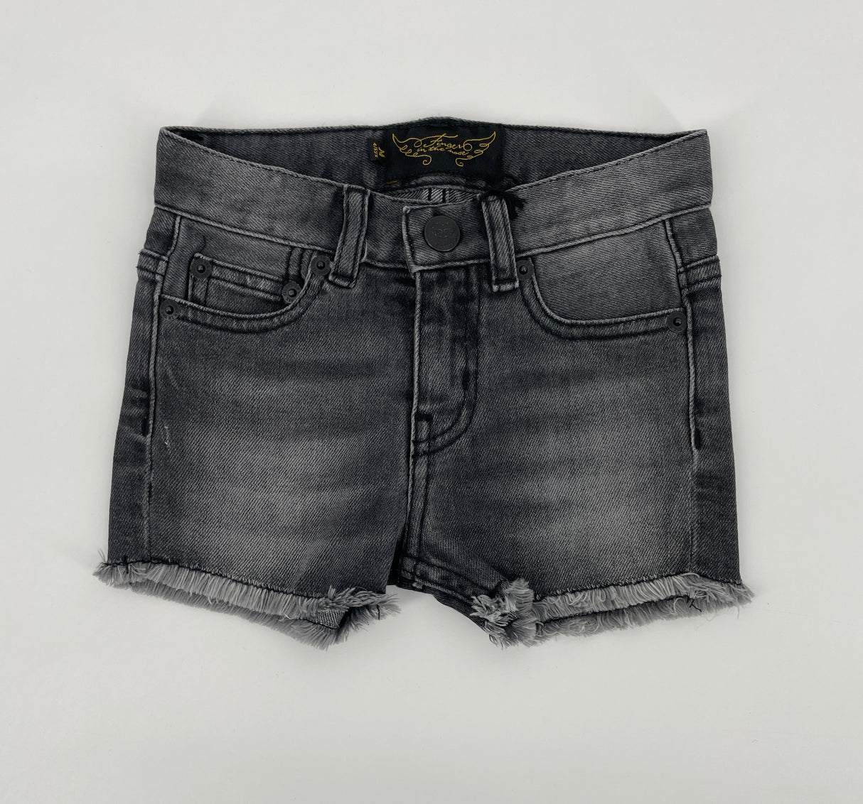 Korte Broek Denim Grijs Rafels Maat 110