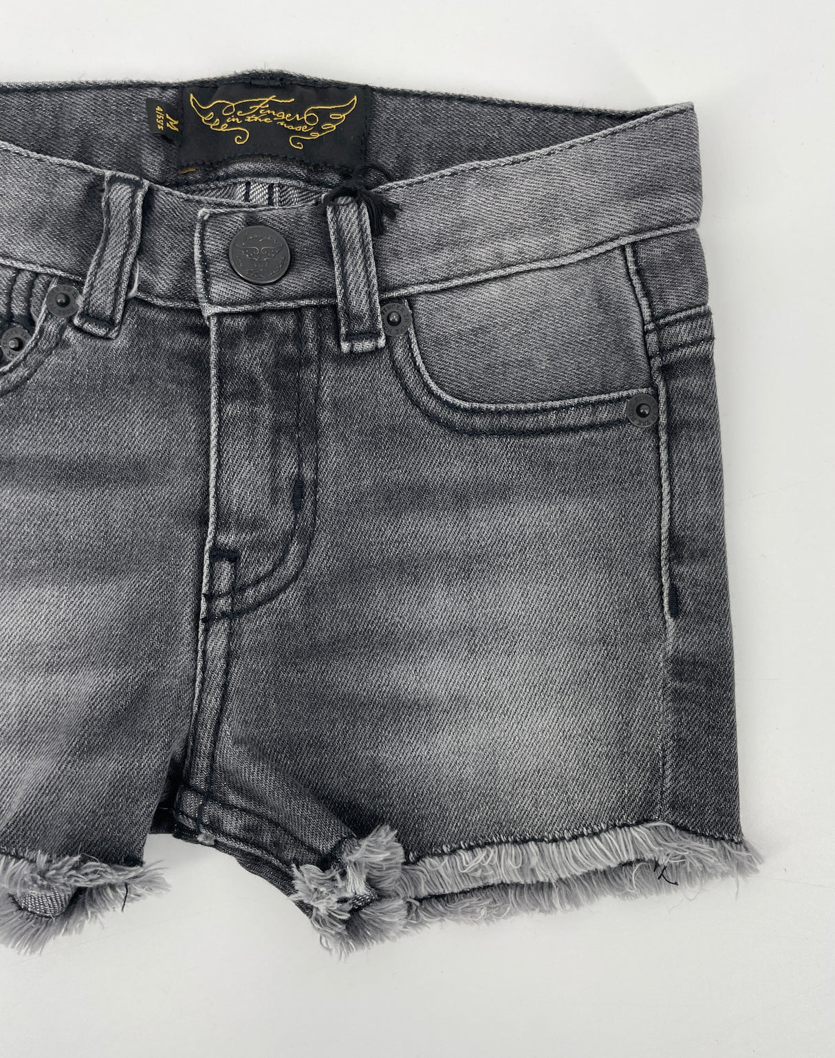 Korte Broek Denim Grijs Rafels Maat 110