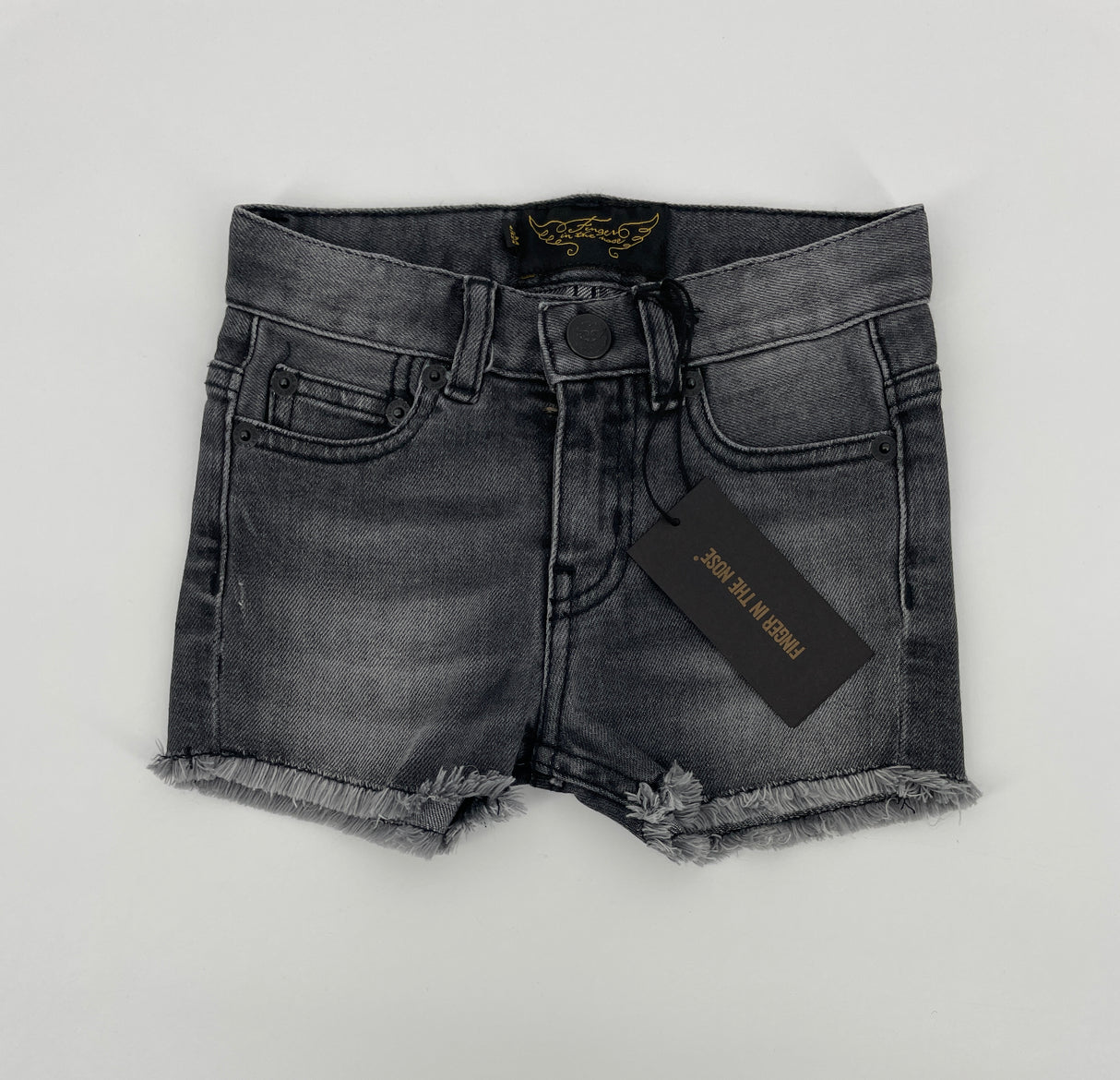 Korte Broek Denim Grijs Rafels Maat 110