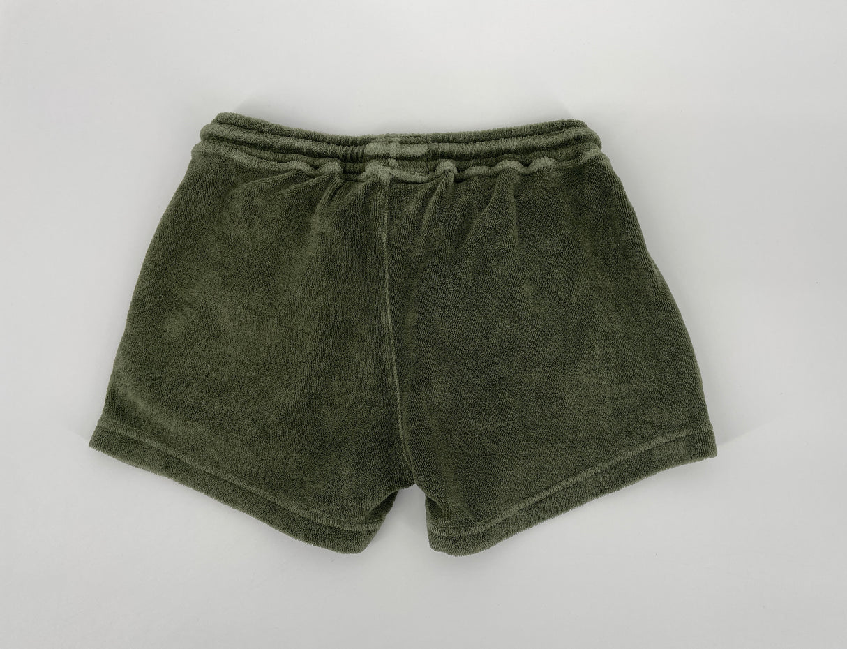 Korte Broek Olijf Groen Badstof Maat 122