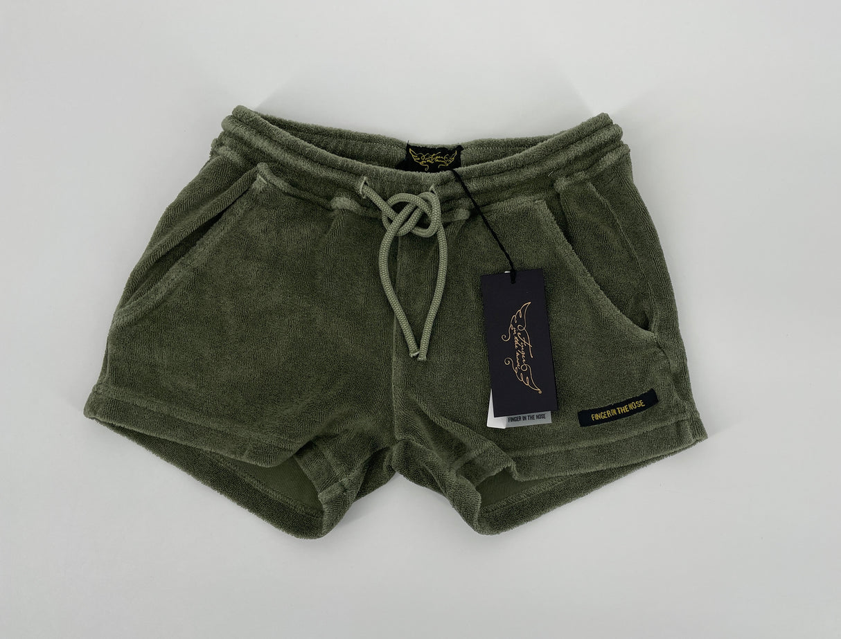 Korte Broek Olijf Groen Badstof Maat 122