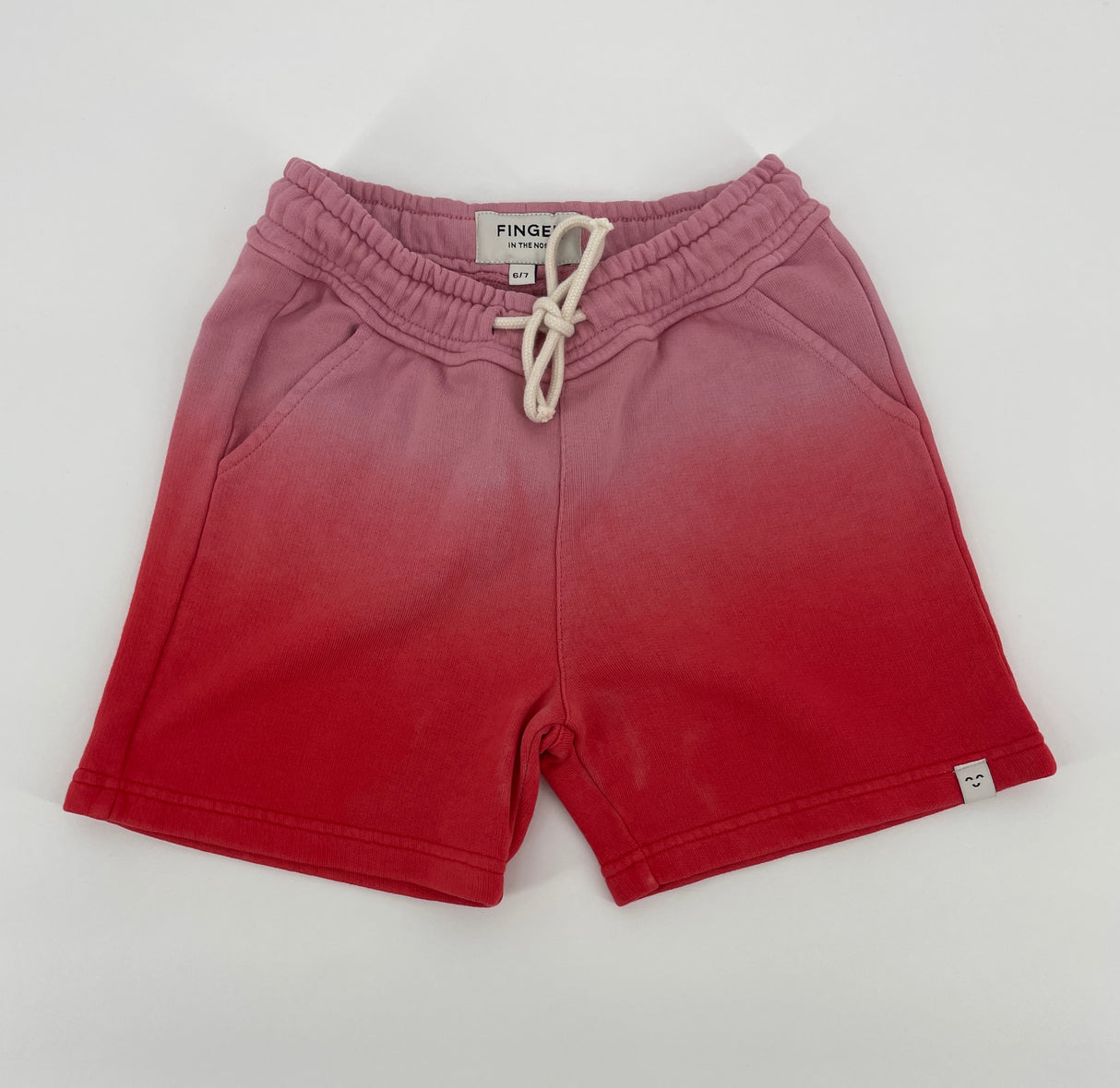 Korte Broek Roze Rood Dip Dye Watermeloen Maat 122