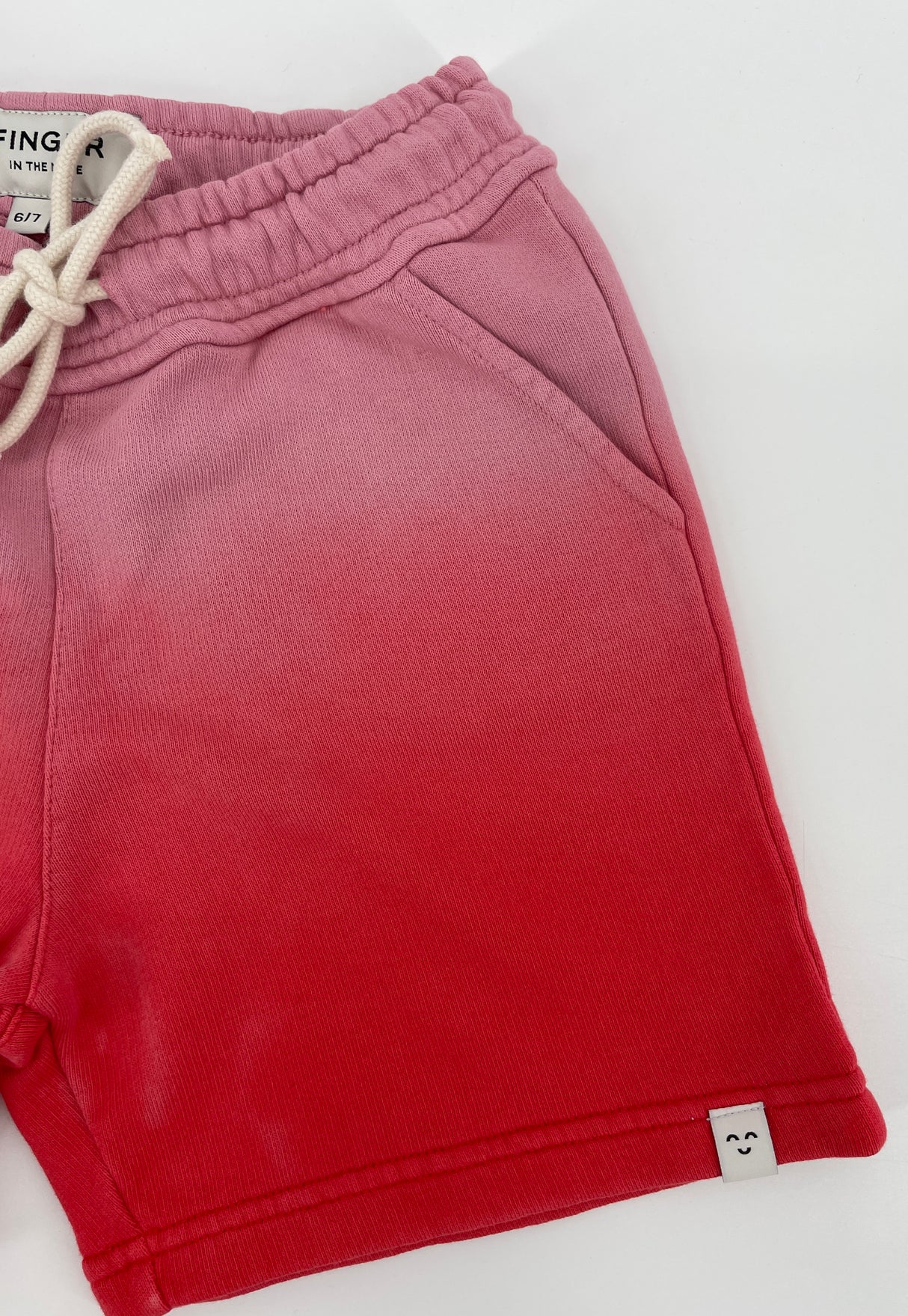 Korte Broek Roze Rood Dip Dye Watermeloen Maat 122