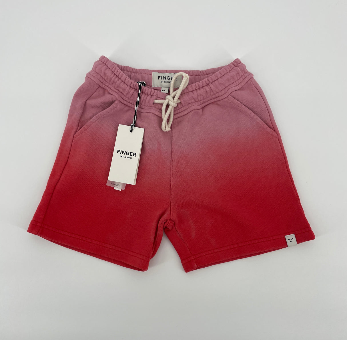 Korte Broek Roze Rood Dip Dye Watermeloen Maat 122