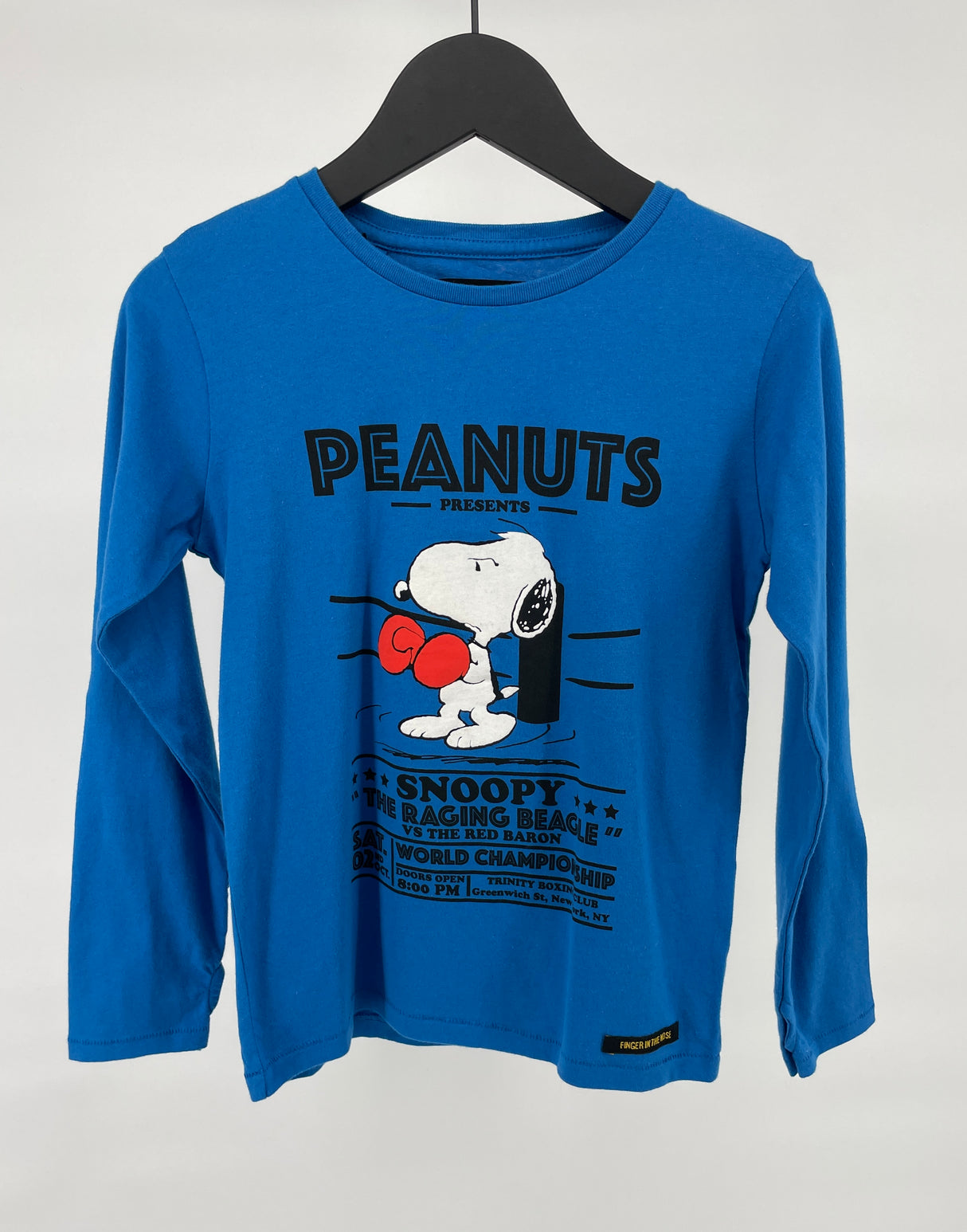 Longsleeve Blauw Snoopy Boksen Maat 122