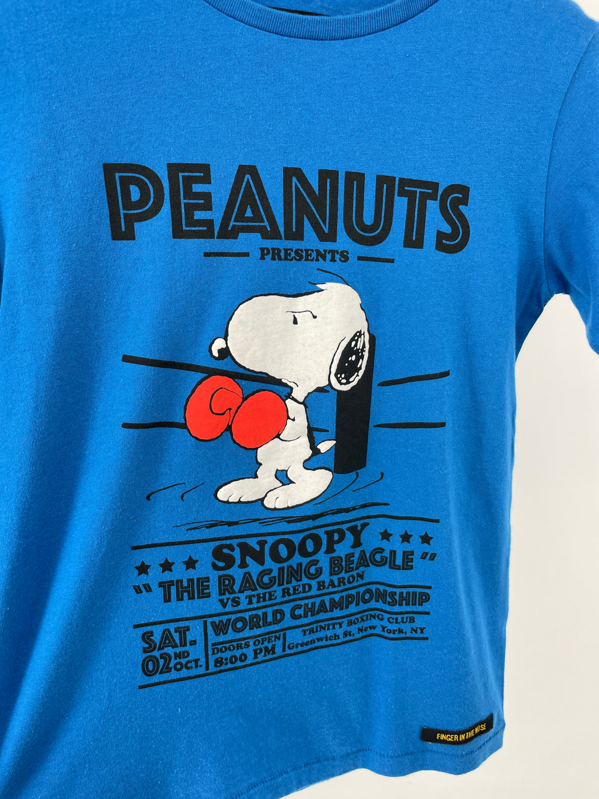 Longsleeve Blauw Snoopy Boksen Maat 122