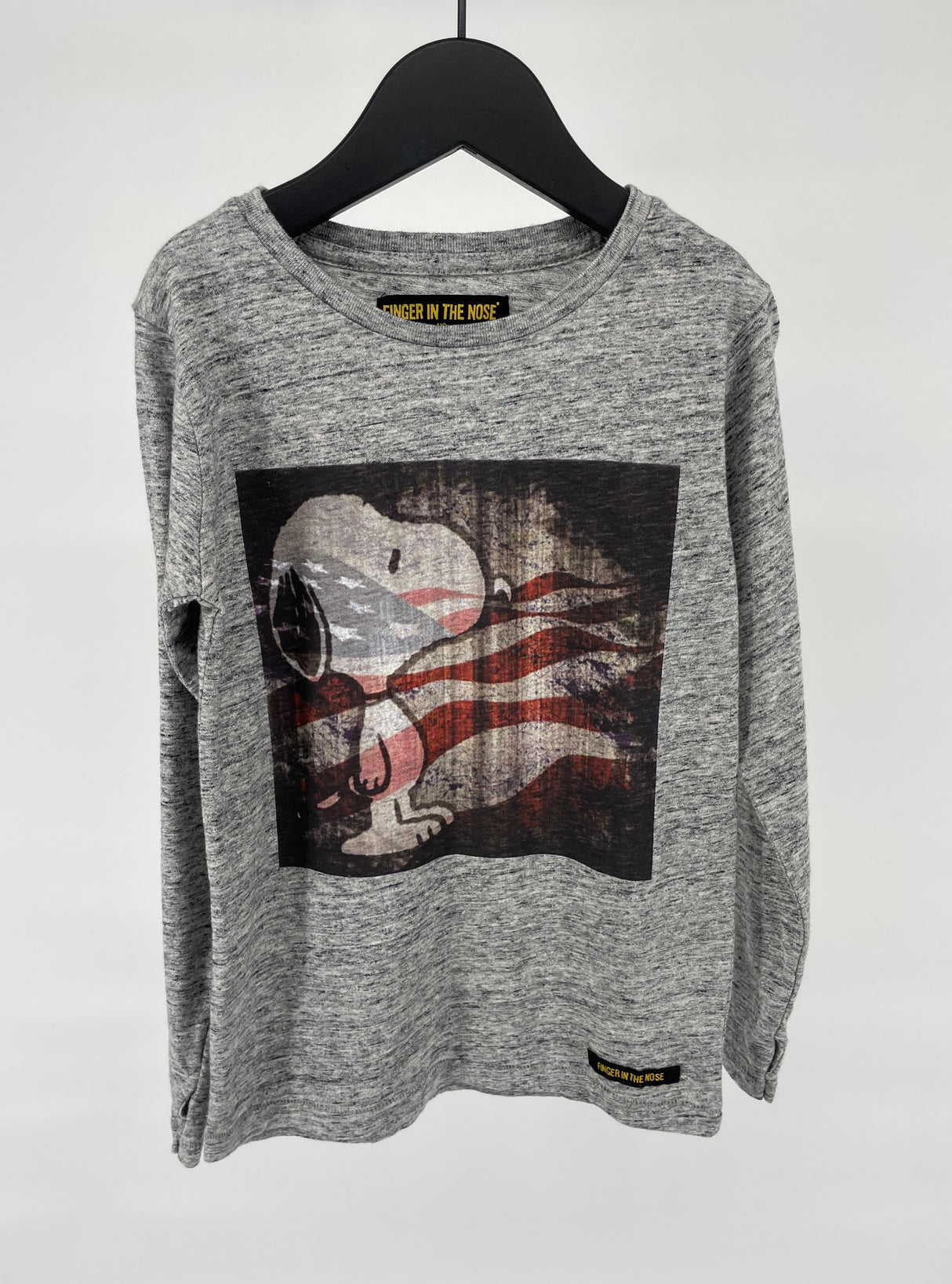 Longsleeve Grijs Snoopy Amerikaanse Vlag