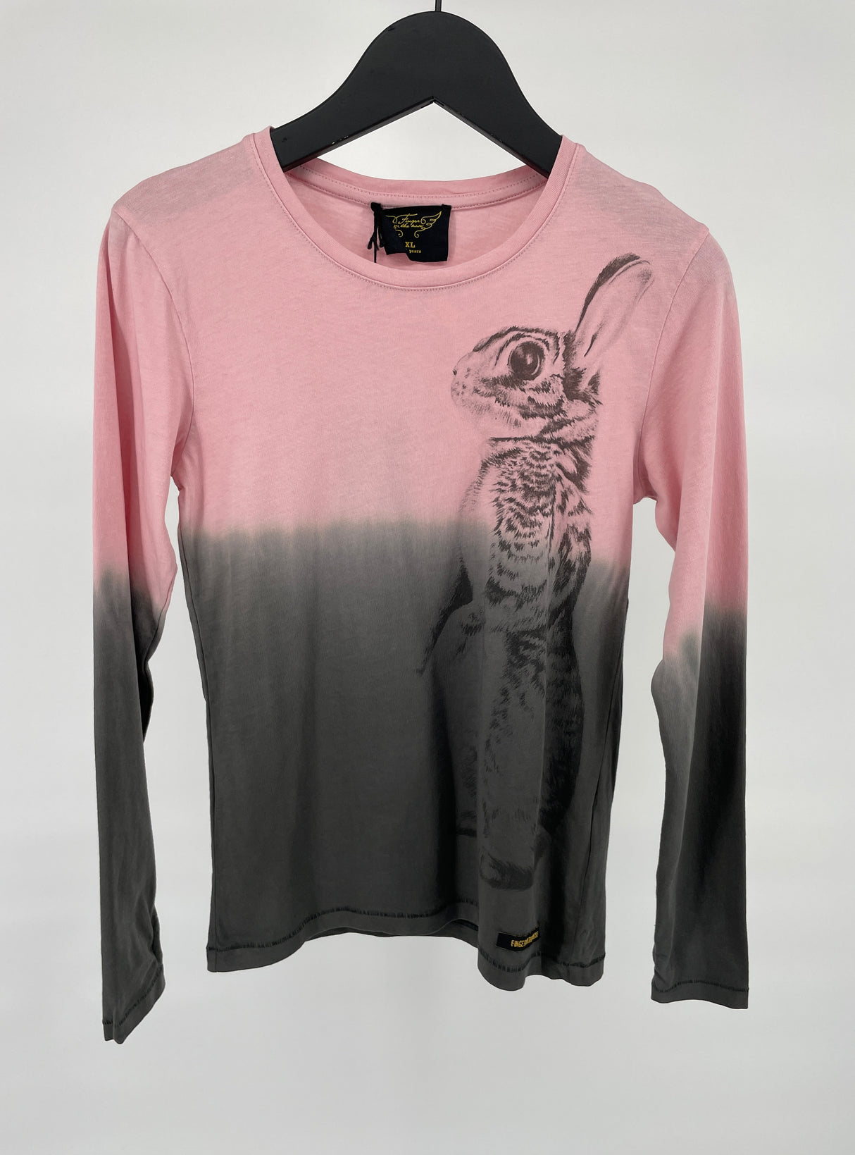 Longsleeve Roze Grijs Konijn Maat 134