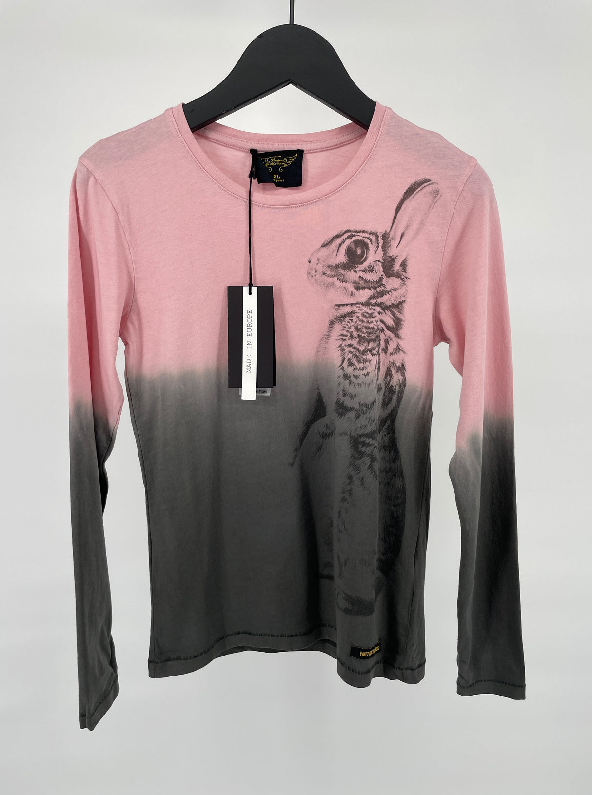 Longsleeve Roze Grijs Konijn Maat 134