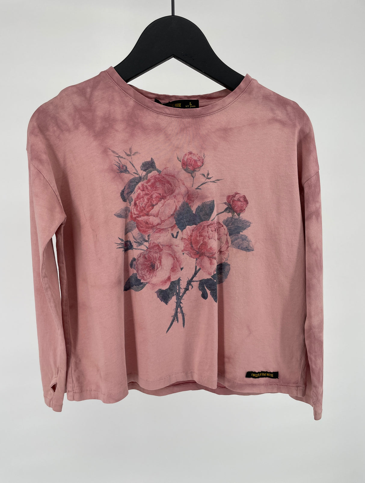 Longsleeve Roze met Rozen Maat 122