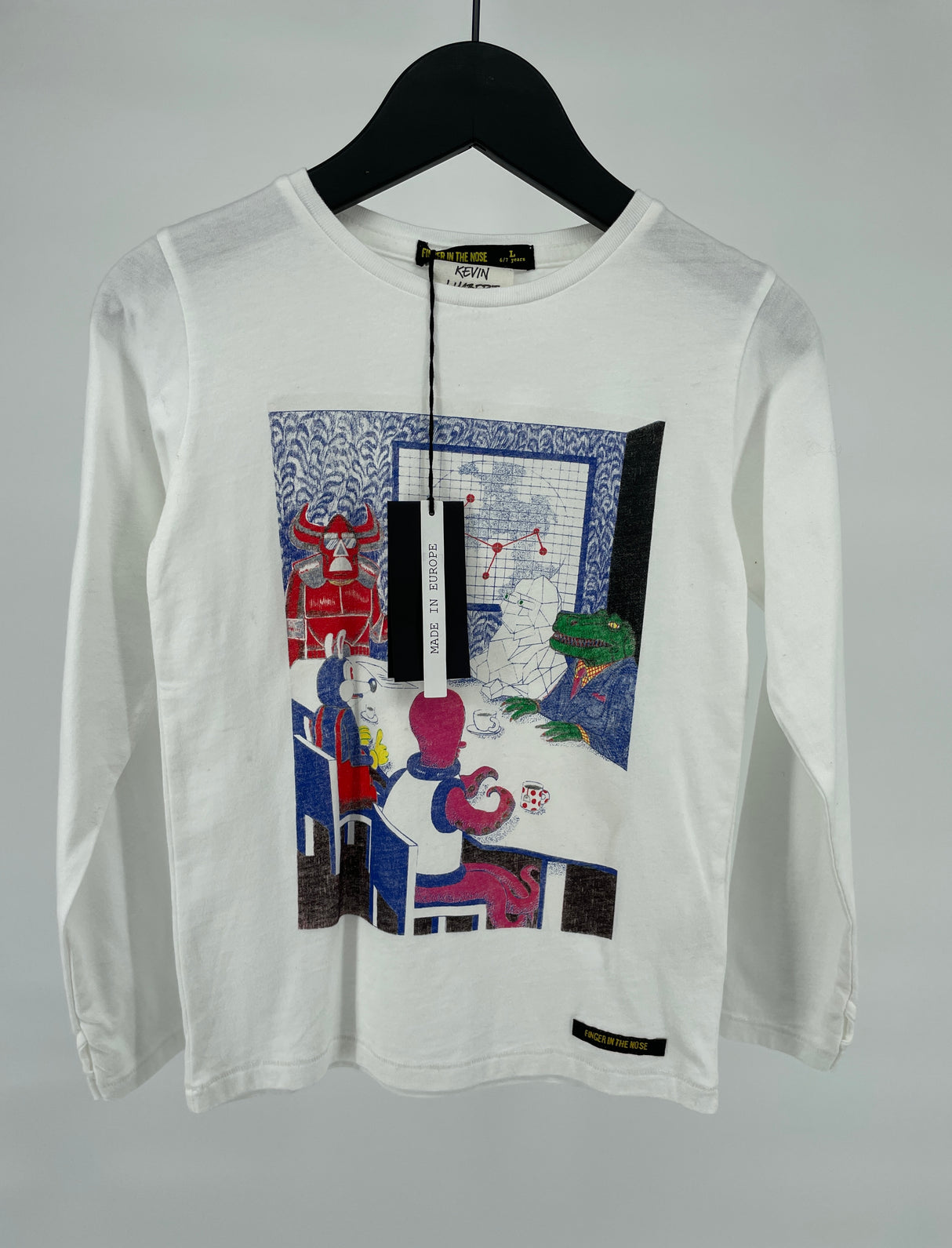 Longsleeve Wit Monsters Maat 122