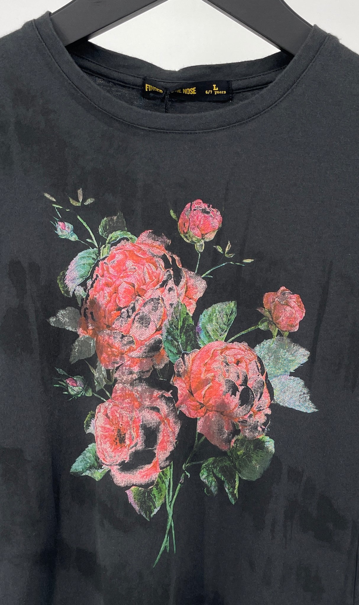 Longsleeve Zwart met Rozen Maat 122