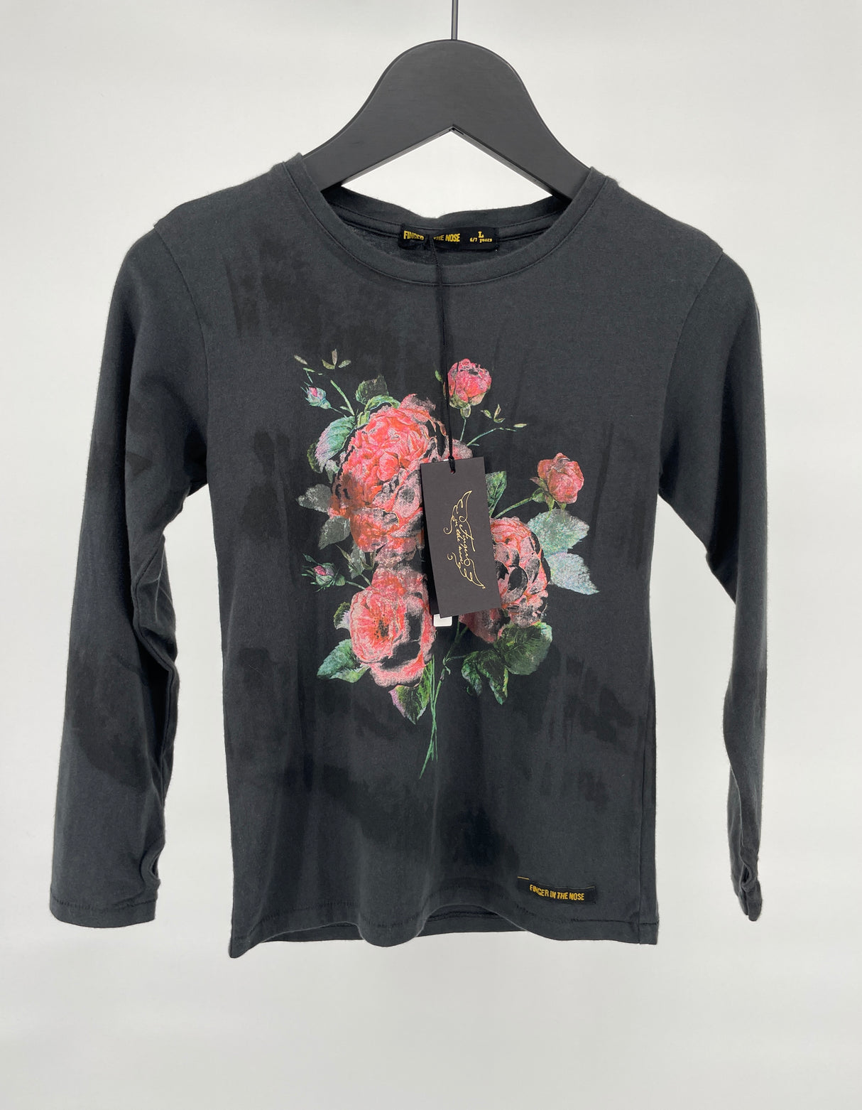 Longsleeve Zwart met Rozen Maat 122