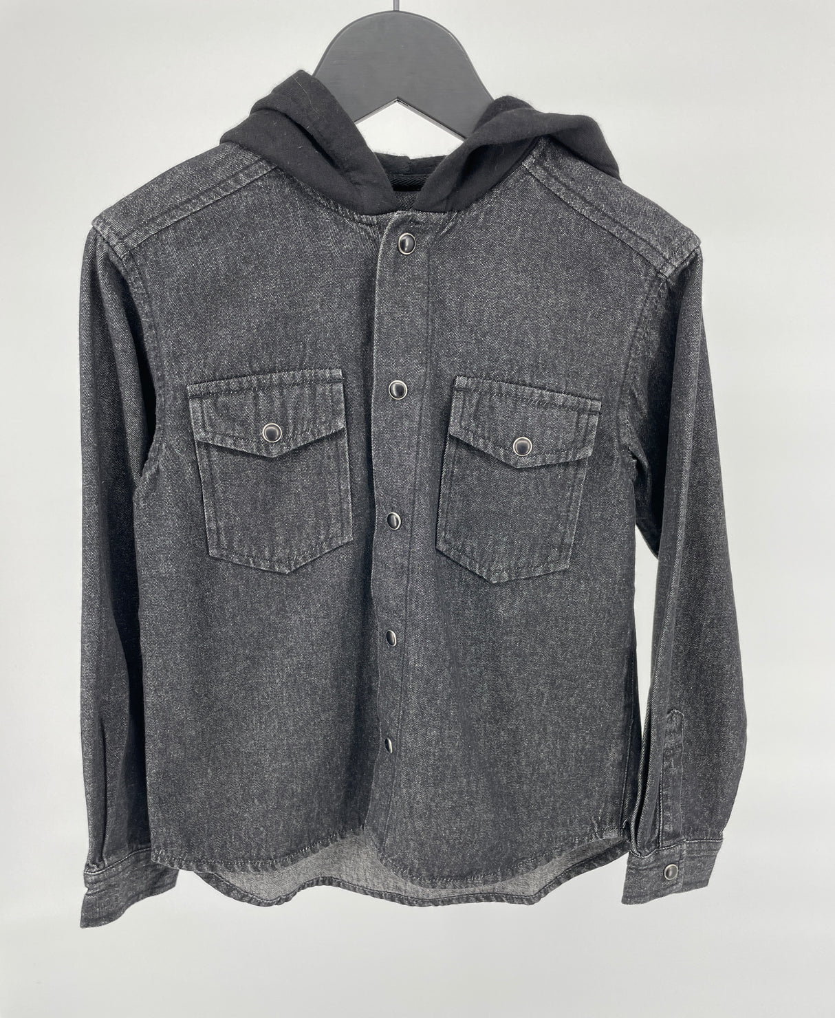 Overhemd Grijs Denim met Capuchon Maat 122