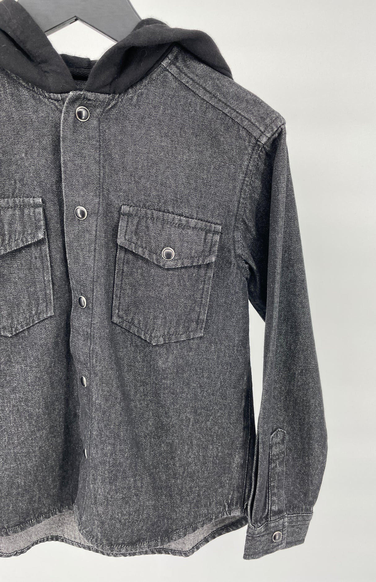 Overhemd Grijs Denim met Capuchon Maat 122