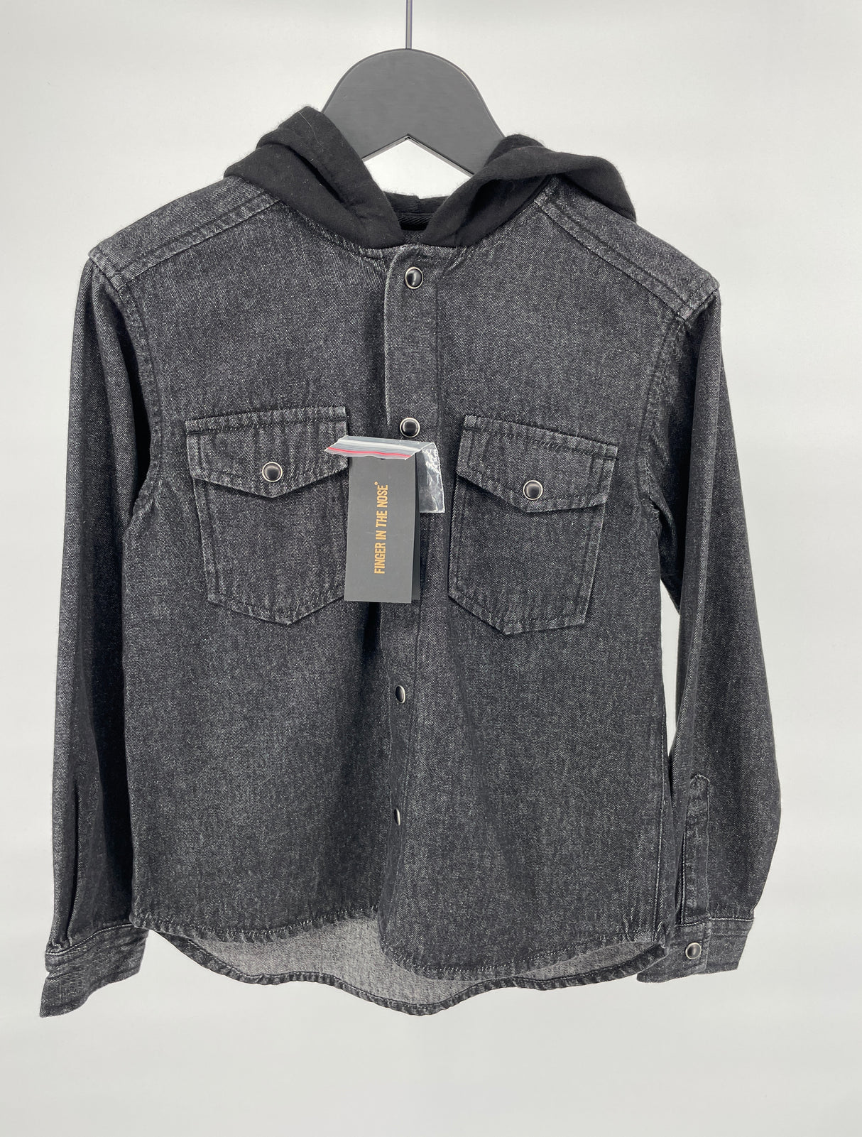 Overhemd Grijs Denim met Capuchon Maat 122