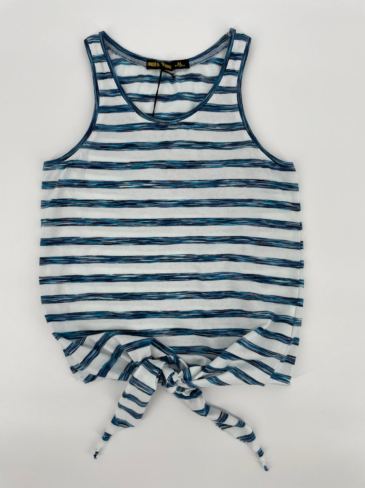 Tanktop Wit Blauw Gestreept met Strik Maat 134