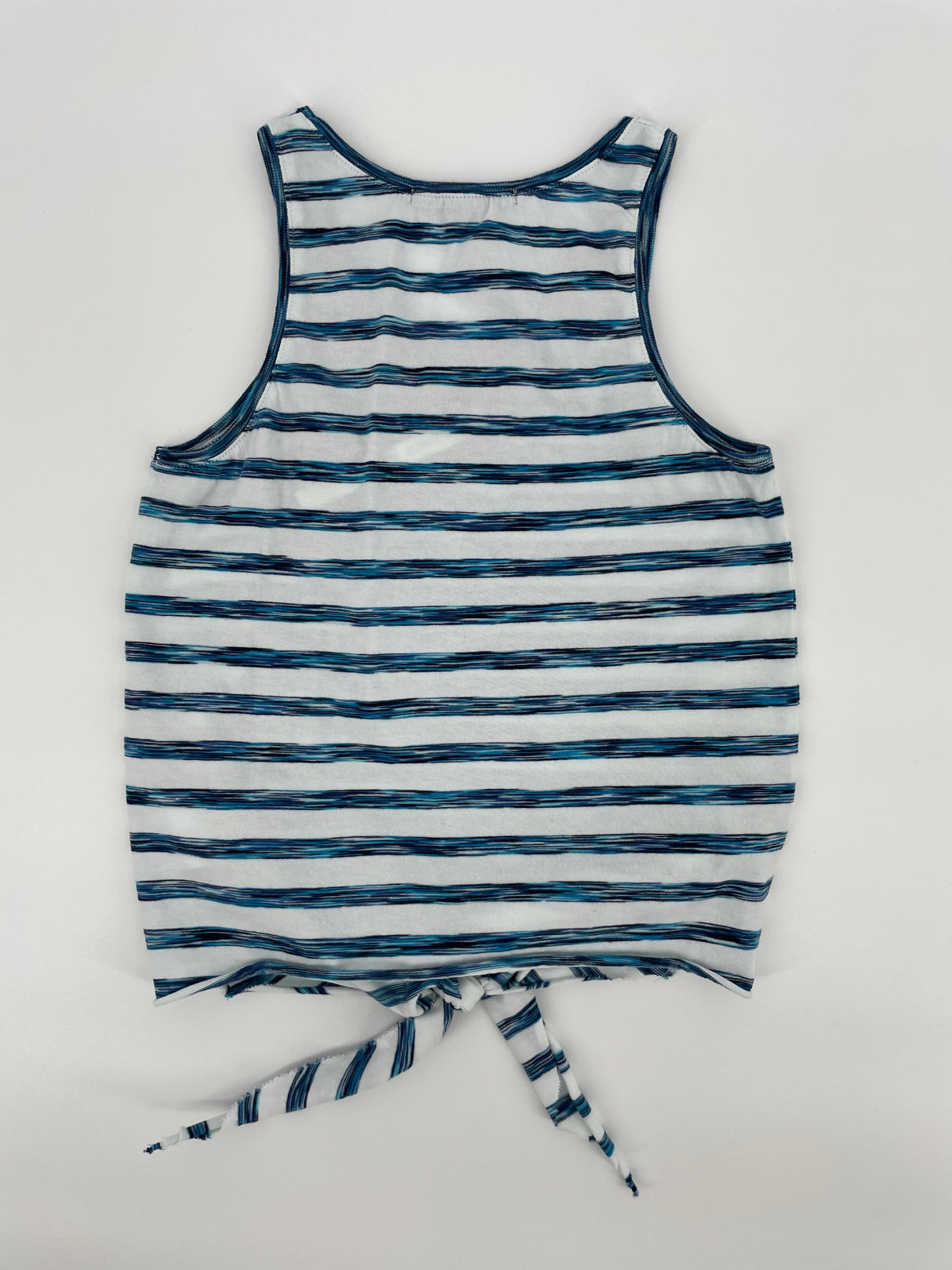 Tanktop Wit Blauw Gestreept met Strik Maat 134