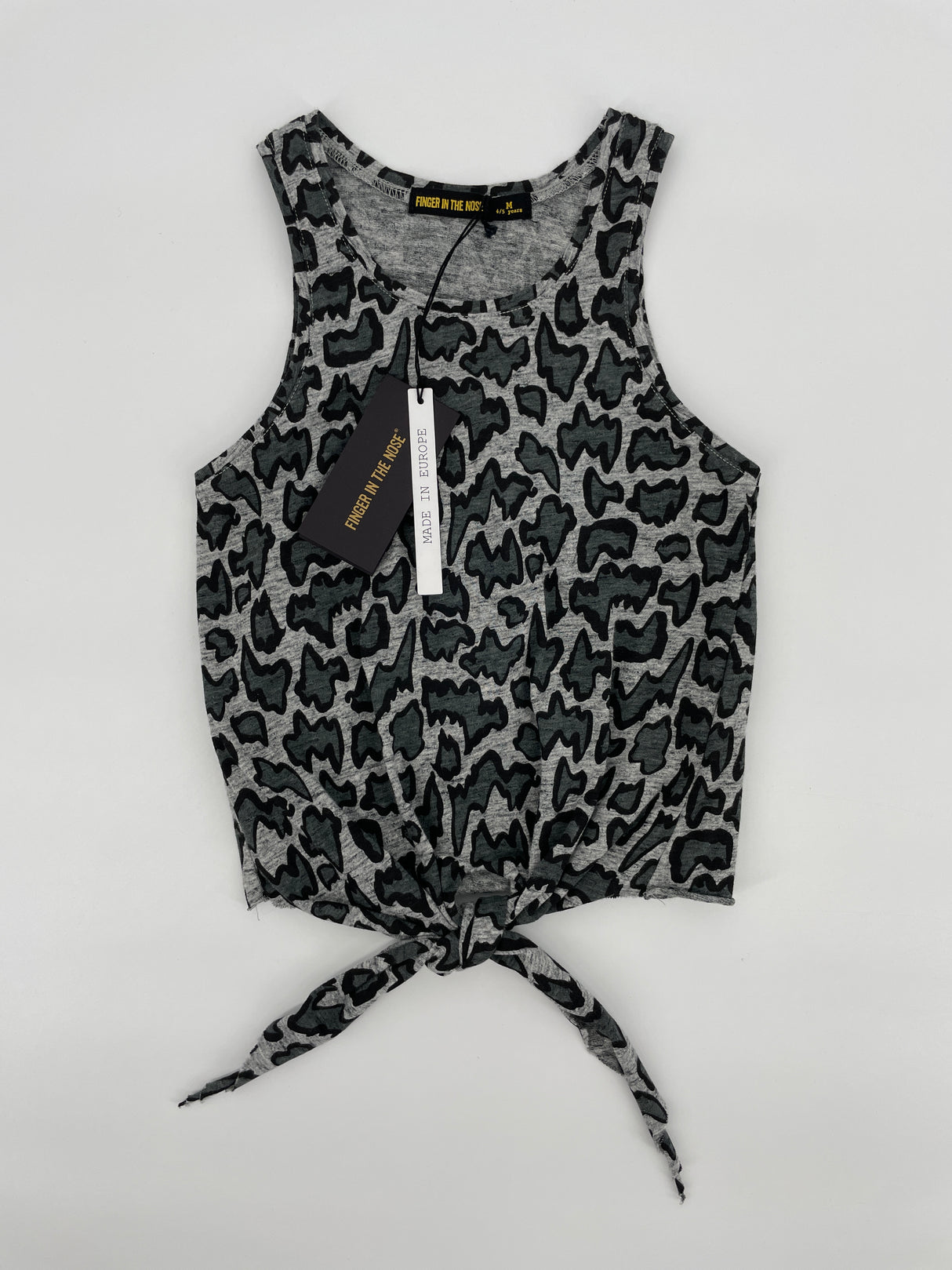 Tanktop Grijs Panter met Strik Maat 110
