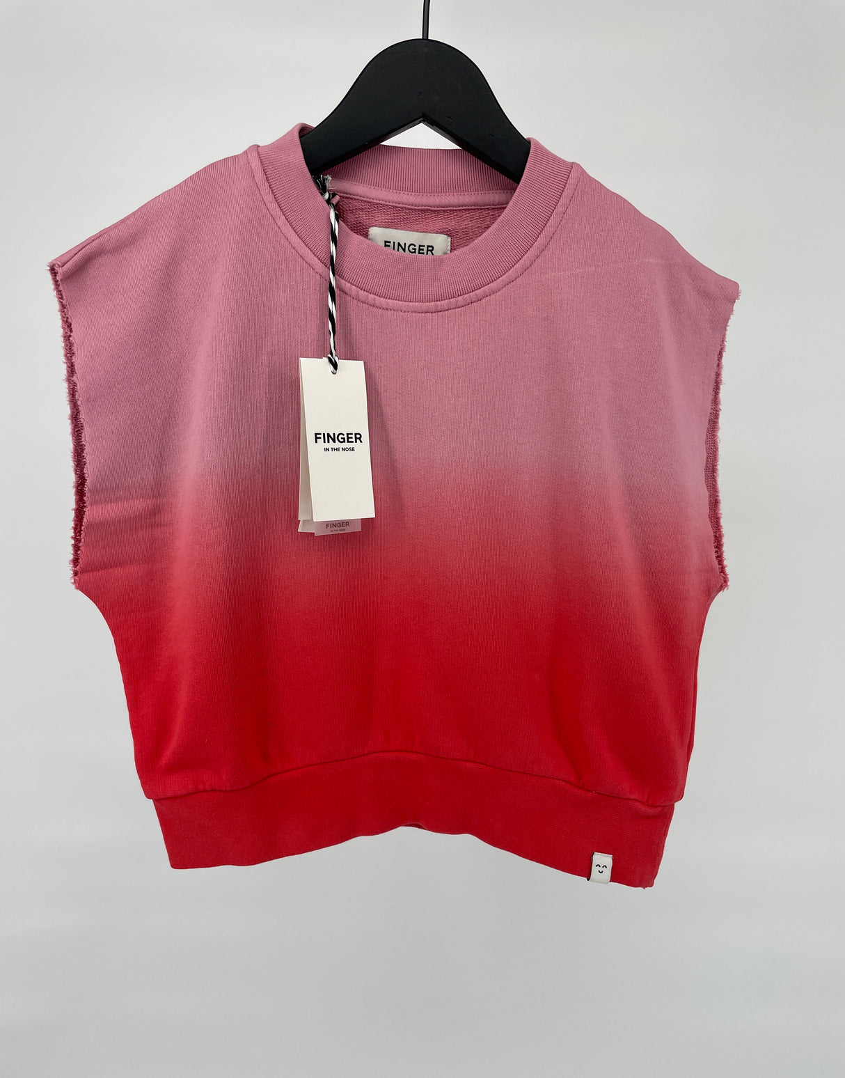 Top Mouwloos Roze Rood Dip Dye Watermeloen