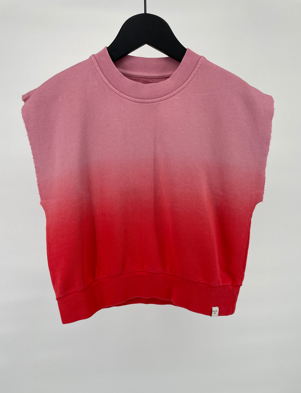 Top Mouwloos Roze Rood Dip Dye Watermeloen