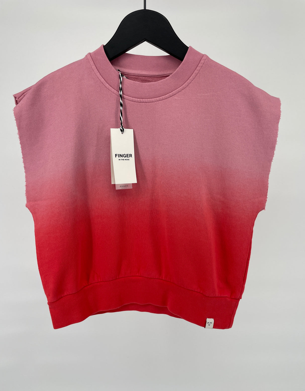 Top Mouwloos Roze Rood Dip Dye Watermeloen