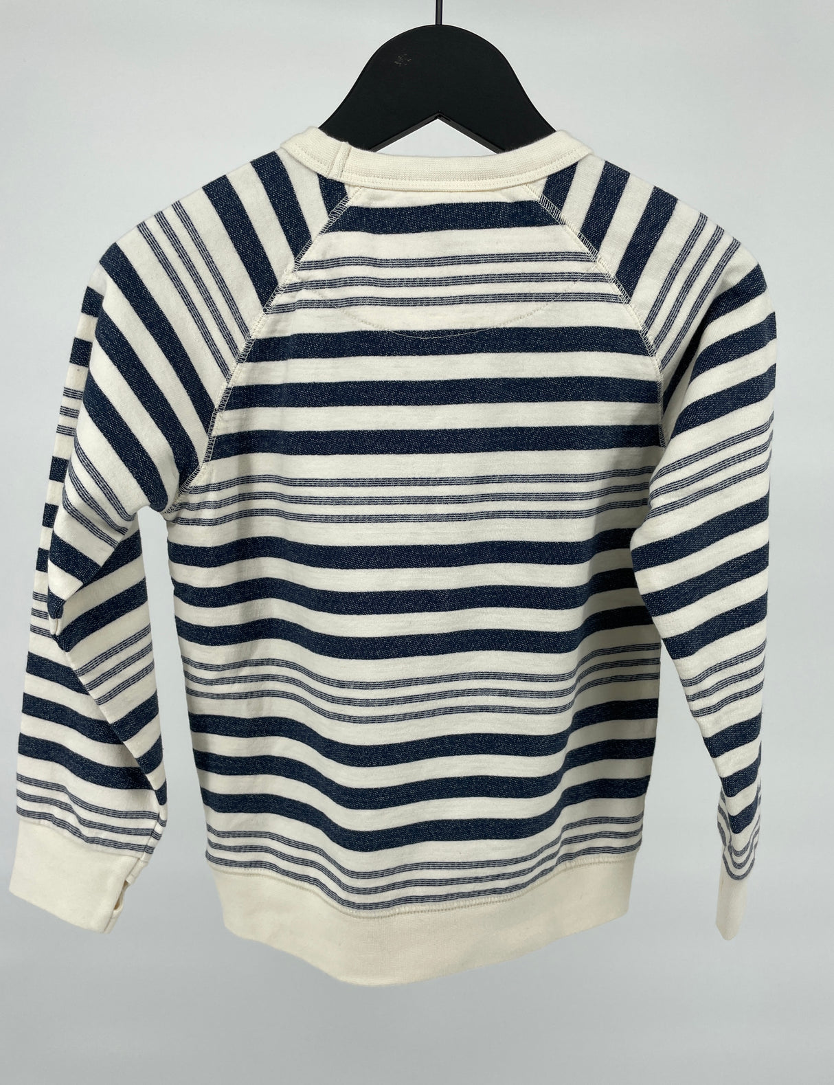 Trui Donkerblauw Beige Gestreept Maat 122