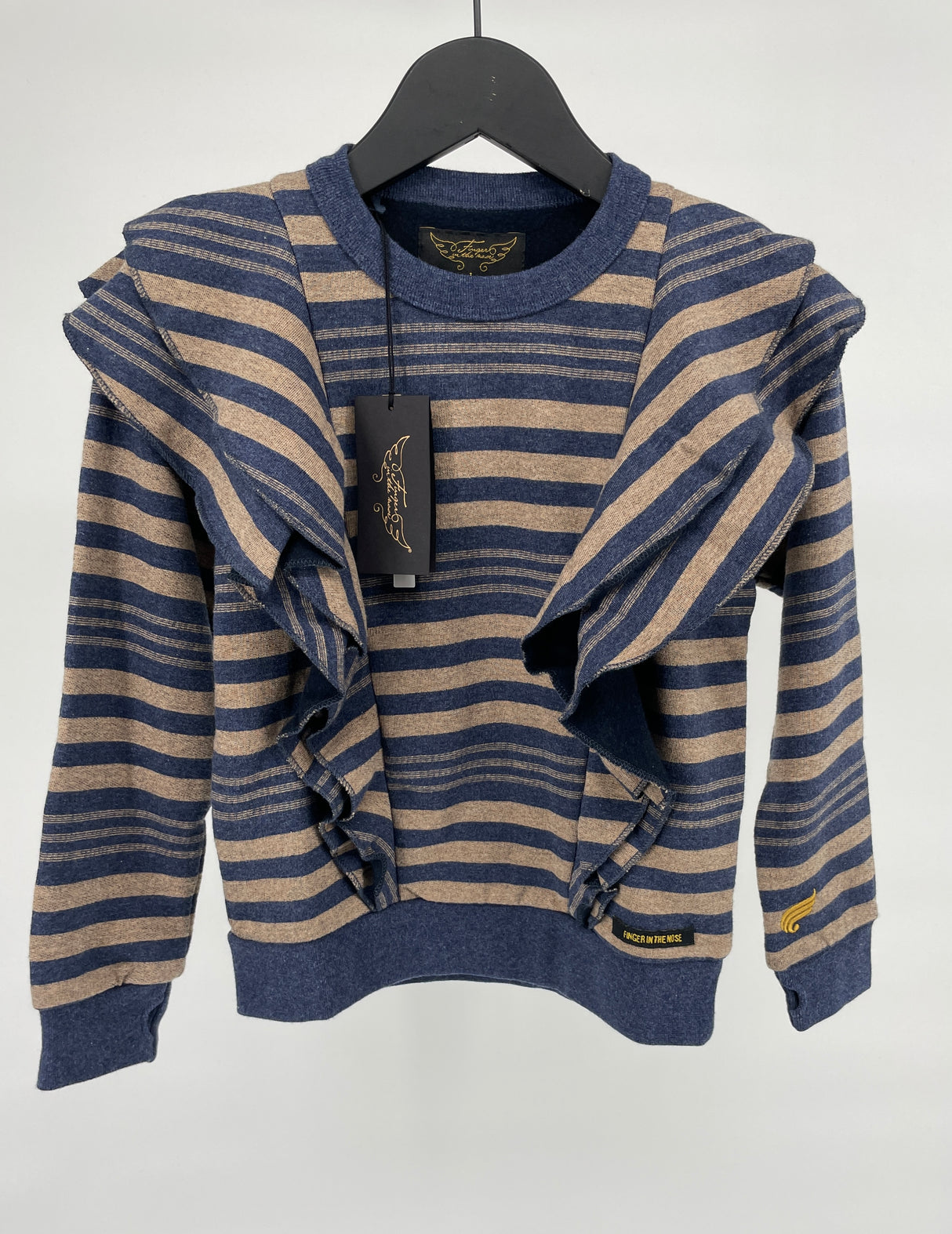 Trui Blauw Bruin Gestreept Roesjes