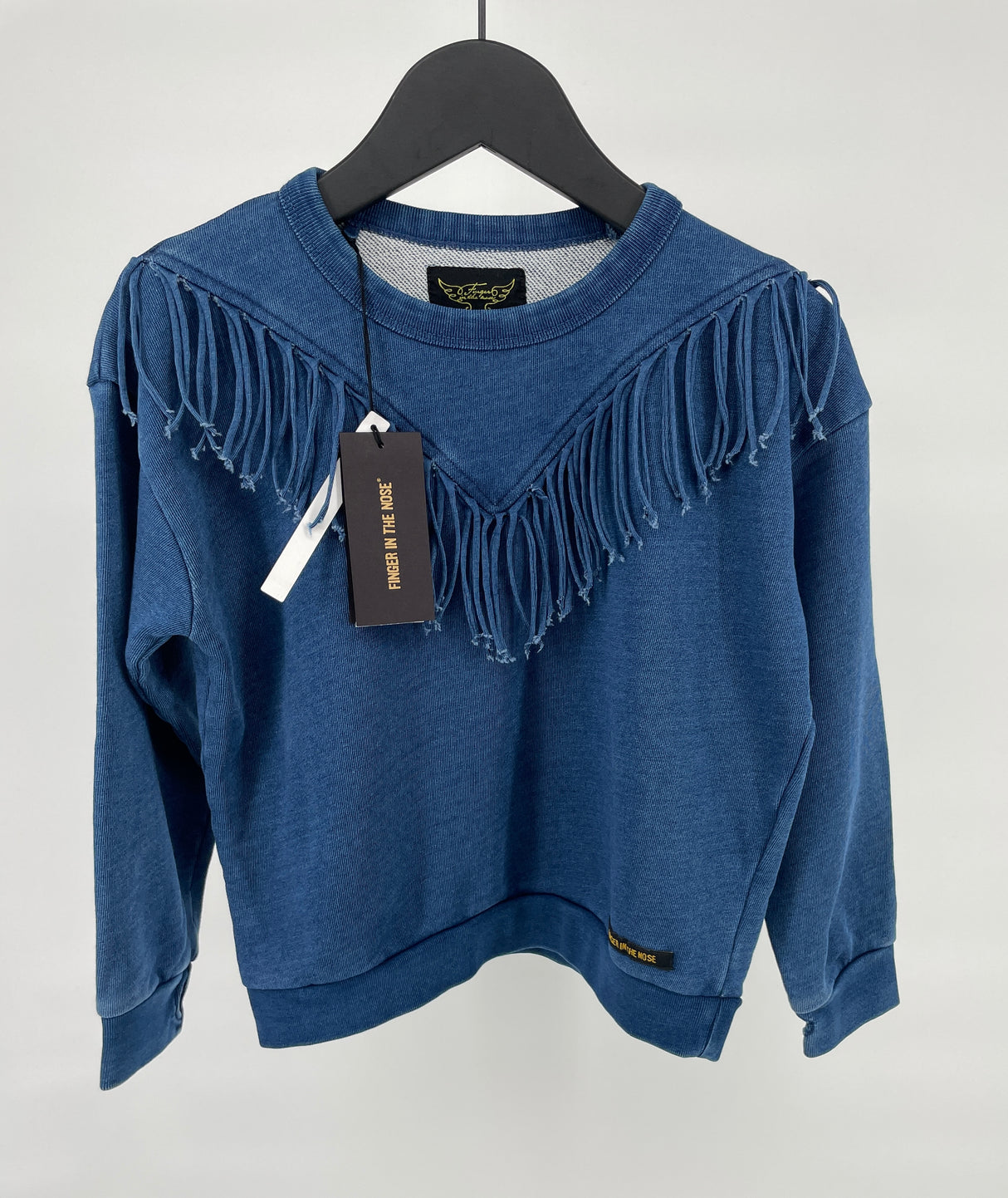 Trui Blauw met Franjes Oversized Maat 122