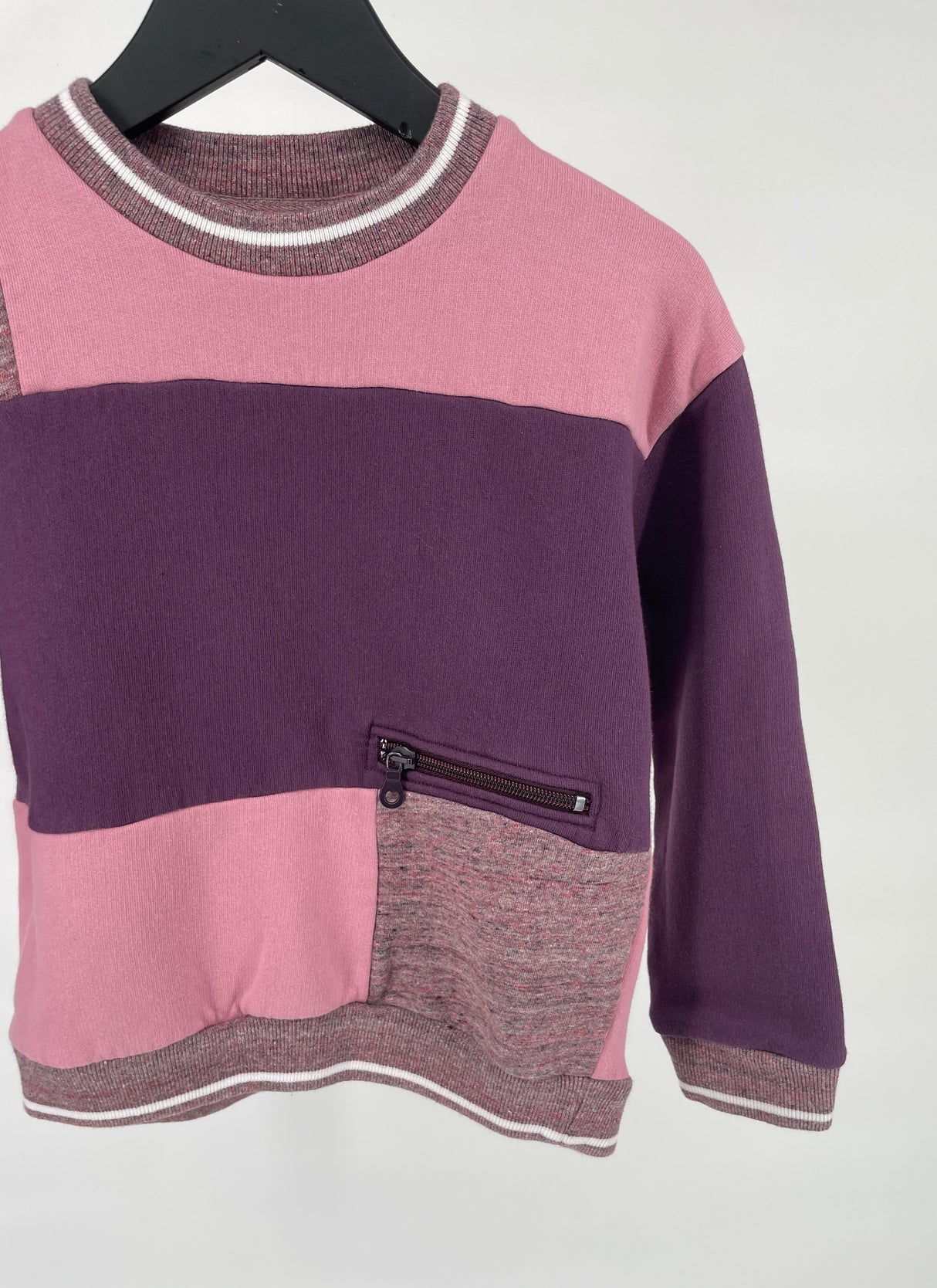 Trui Roze Paars Color Block Maat 122