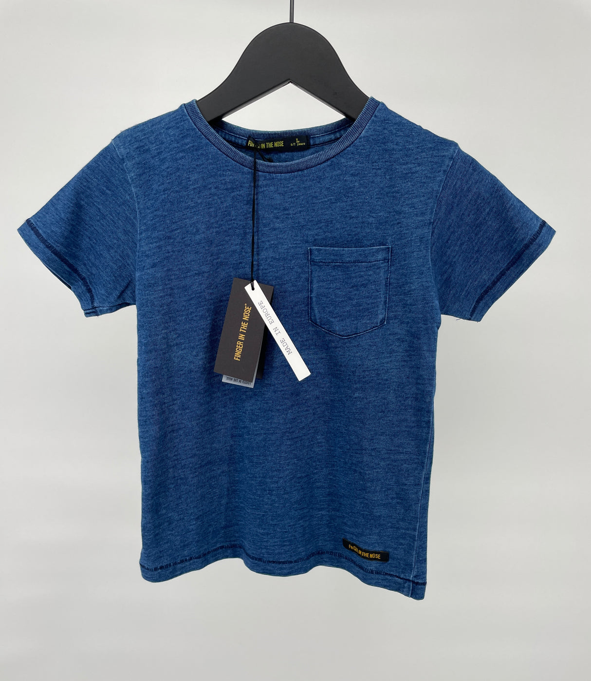 T-shirt Blauw met Zakje Maat 122