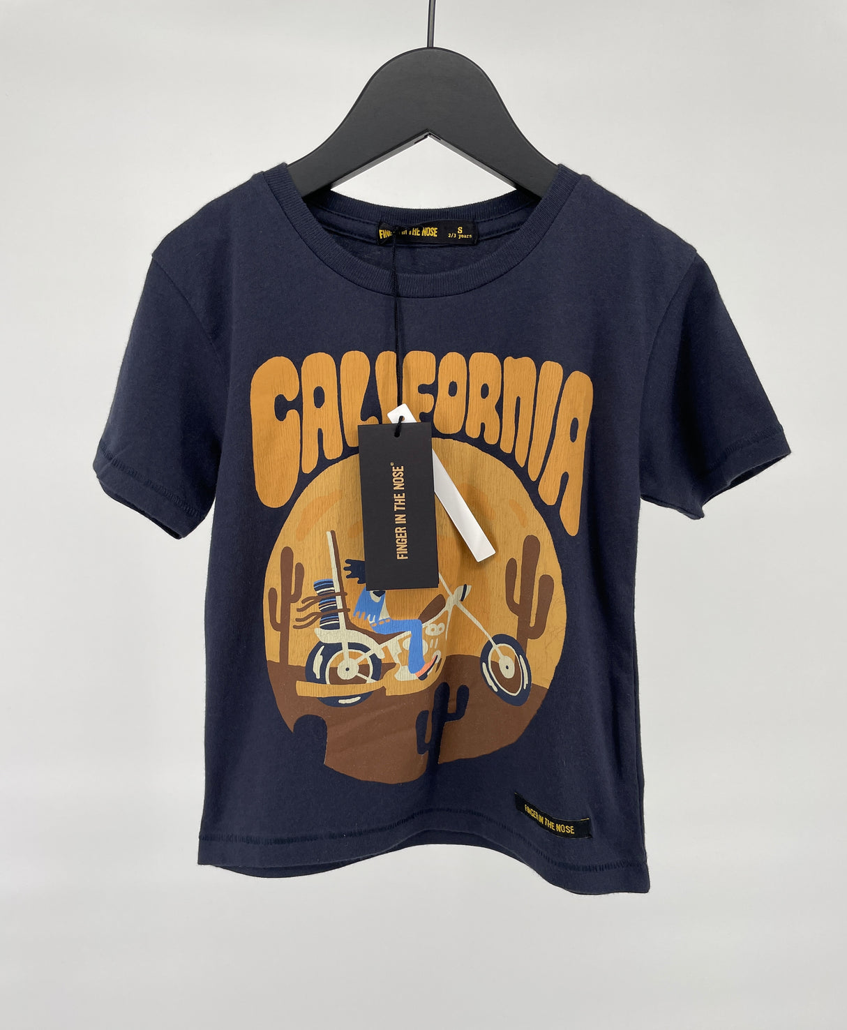 T-shirt Donkerblauw Bruin California Print