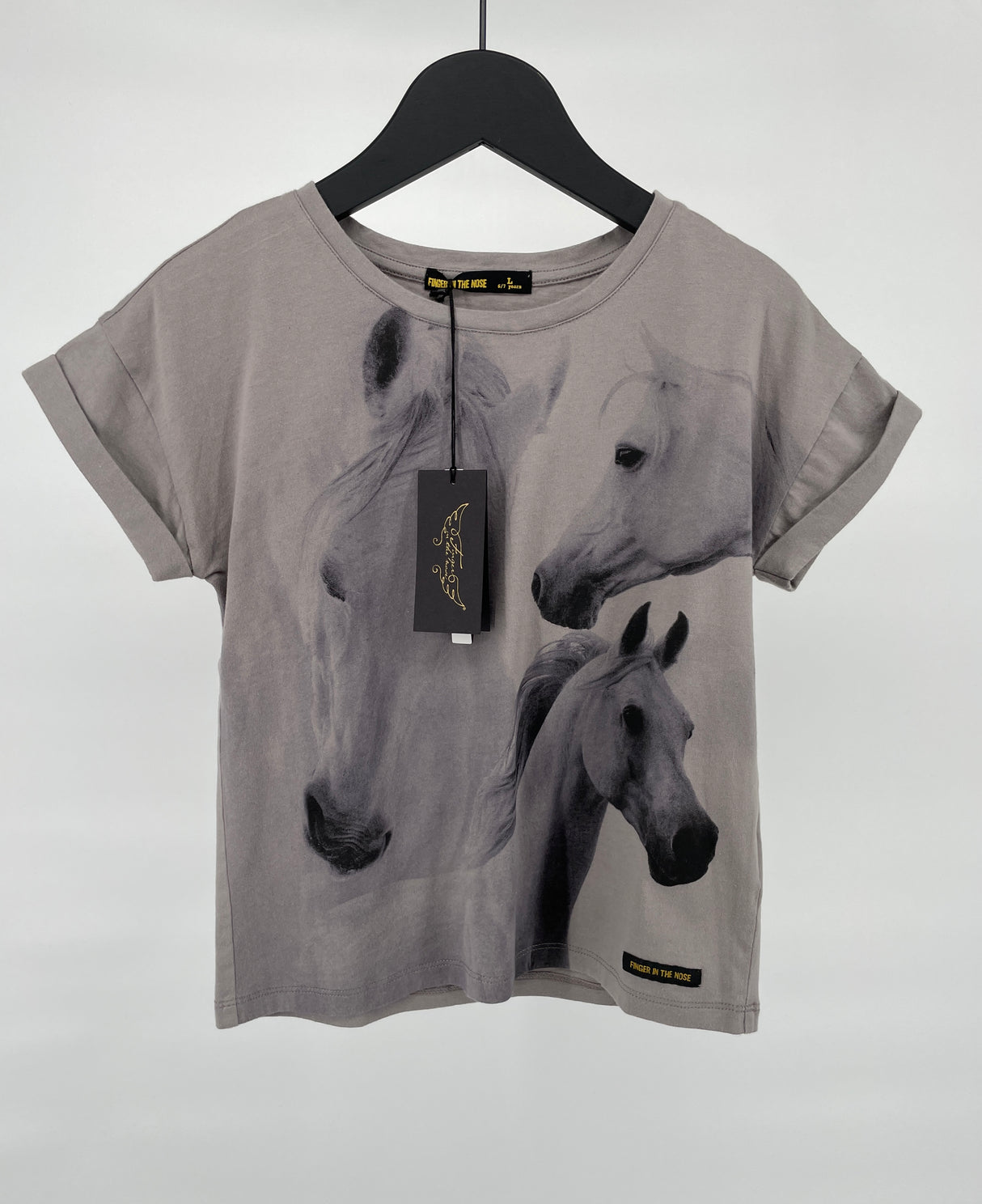 T-shirt Grijs Paarden Maat 122
