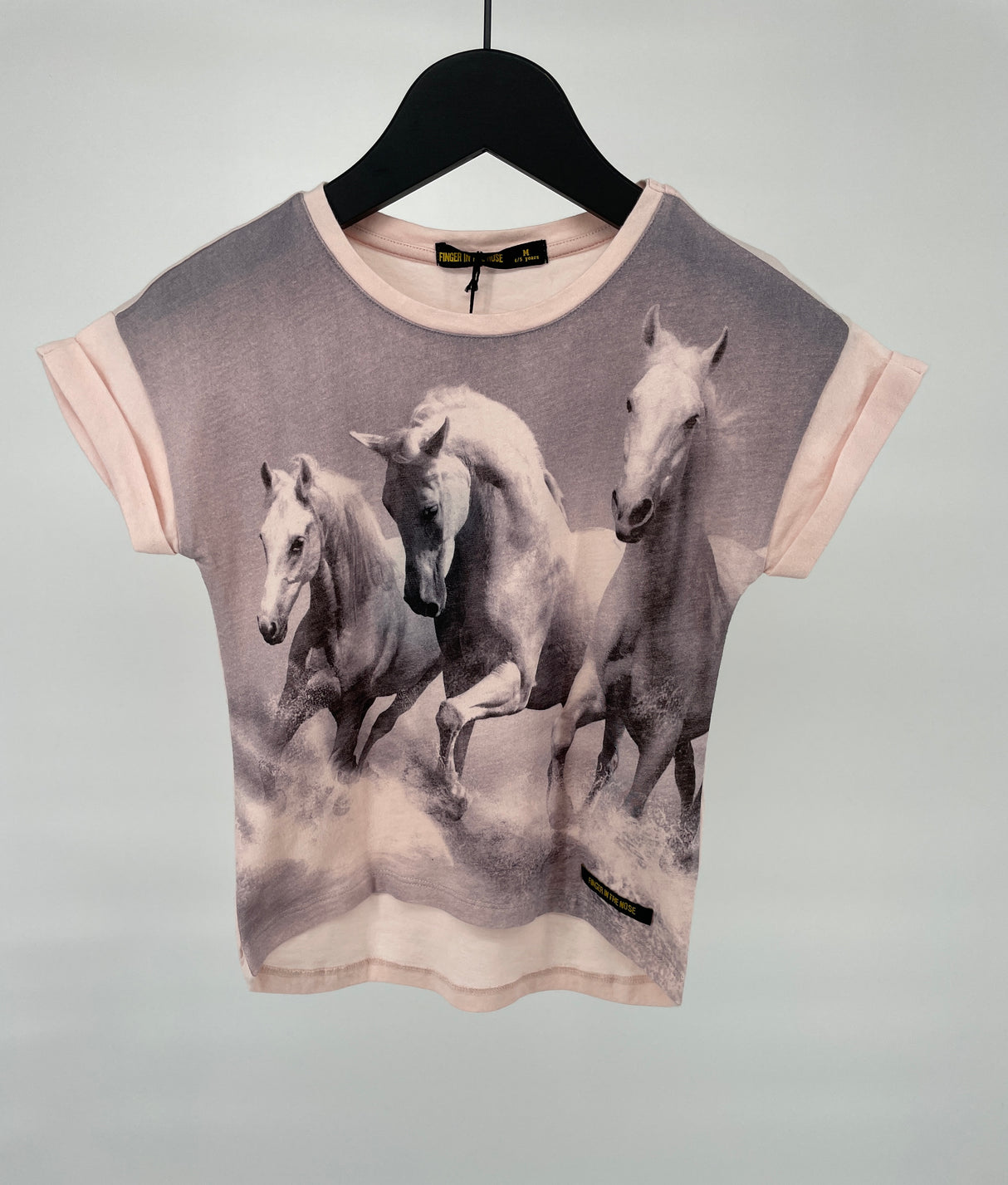 T-shirt Roze met Paarden Maat 110