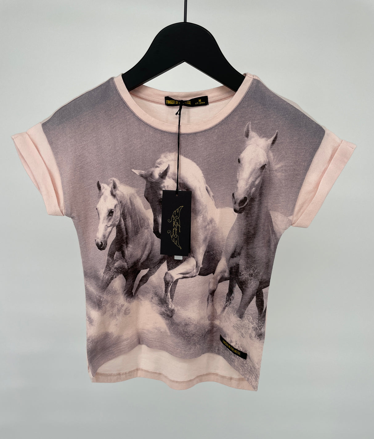 T-shirt Roze met Paarden Maat 110