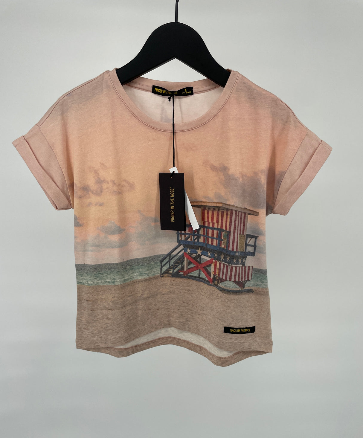 T-shirt Roze Strandwacht Print