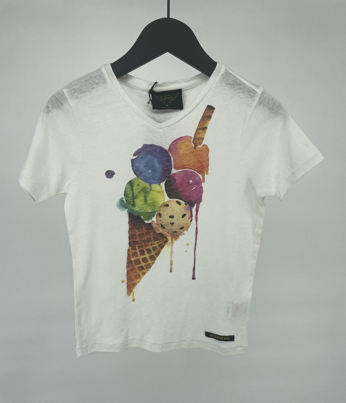 T-shirt Wit IJsje V-hals Maat 110