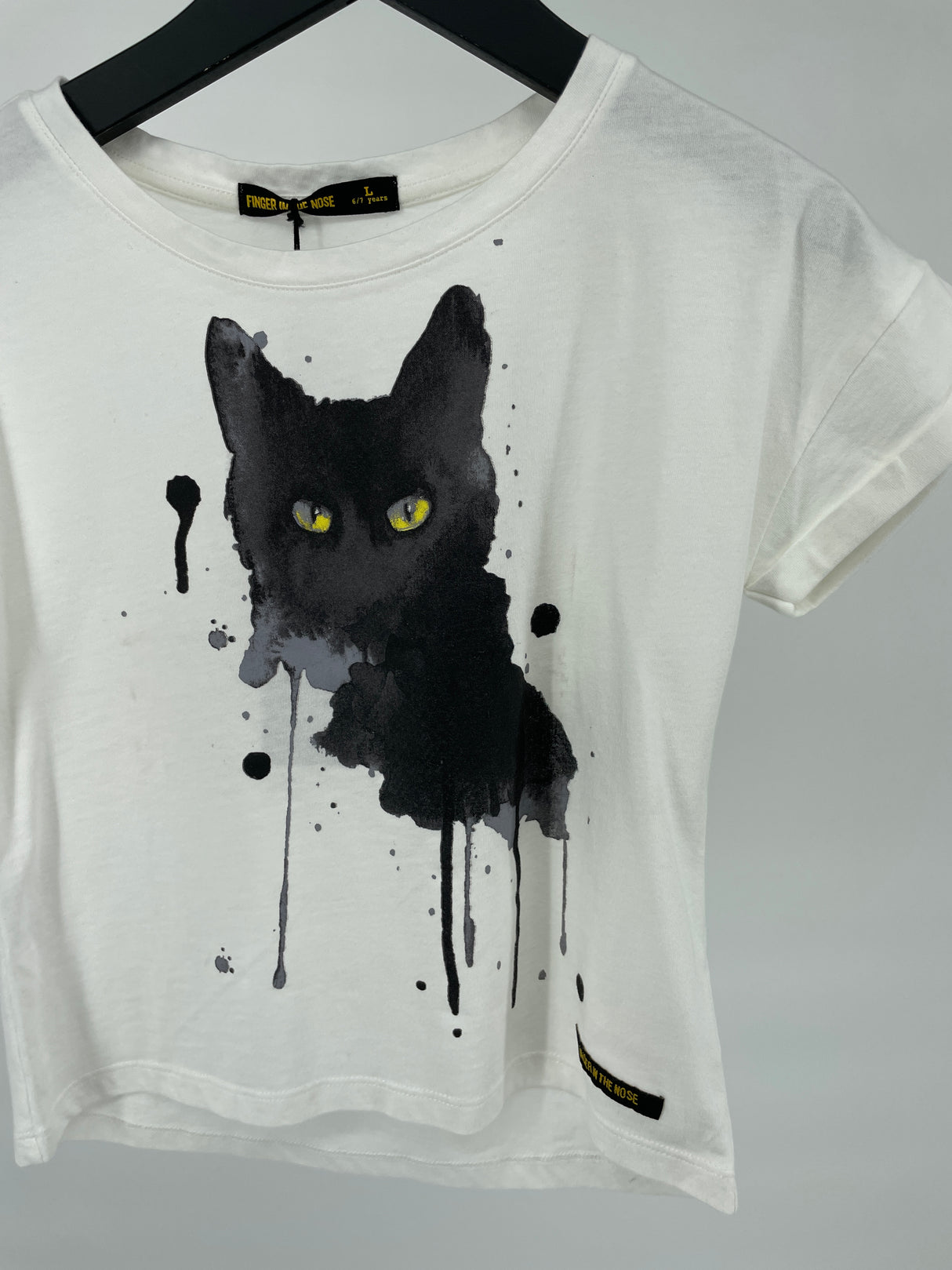 T-shirt Wit Kat Maat 122