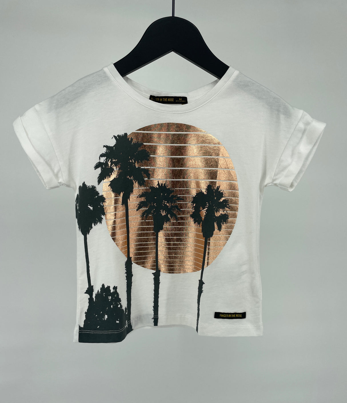 T-shirt Wit Palmbomen Sunset Maat 110