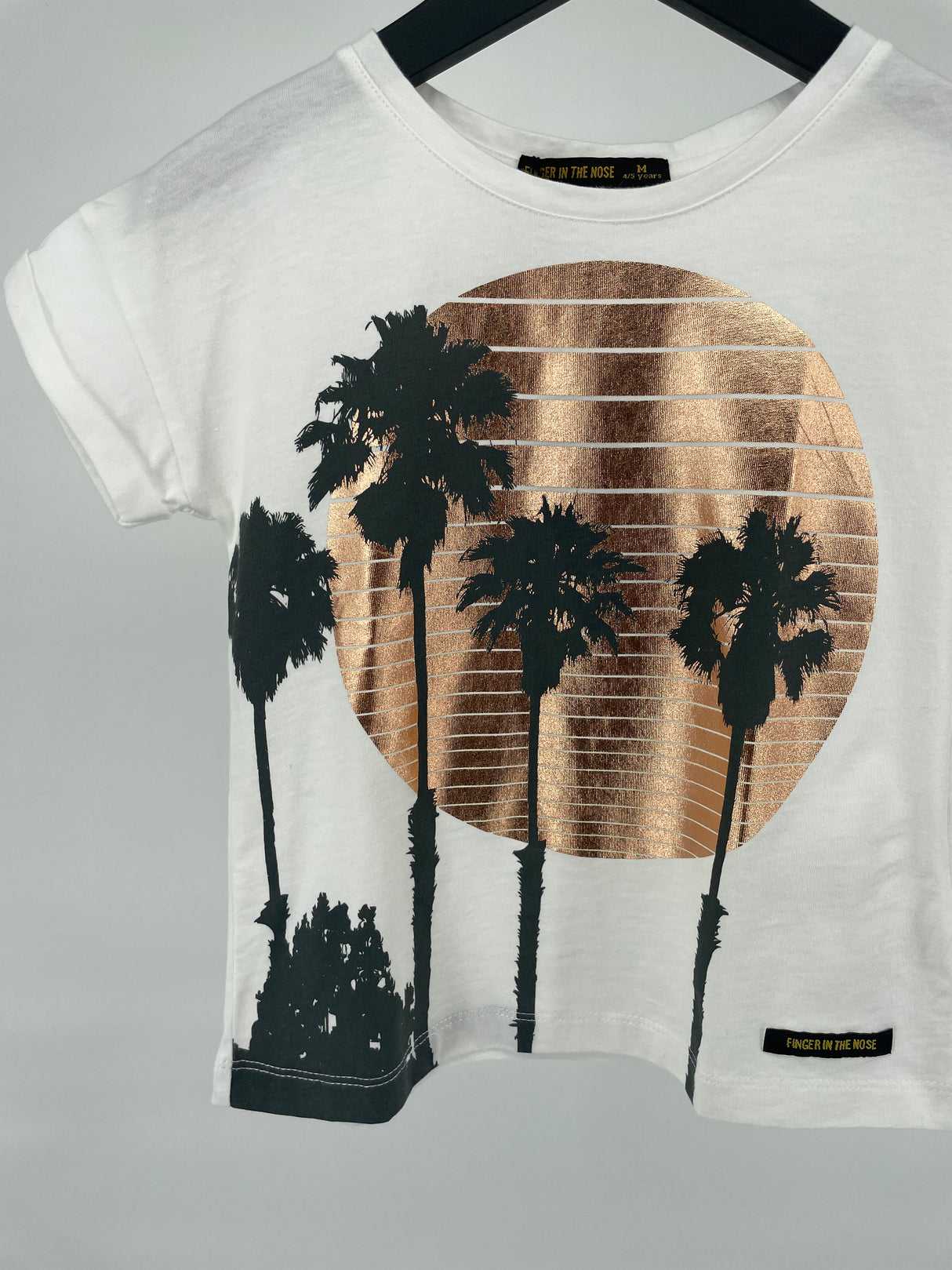 T-shirt Wit Palmbomen Sunset Maat 110