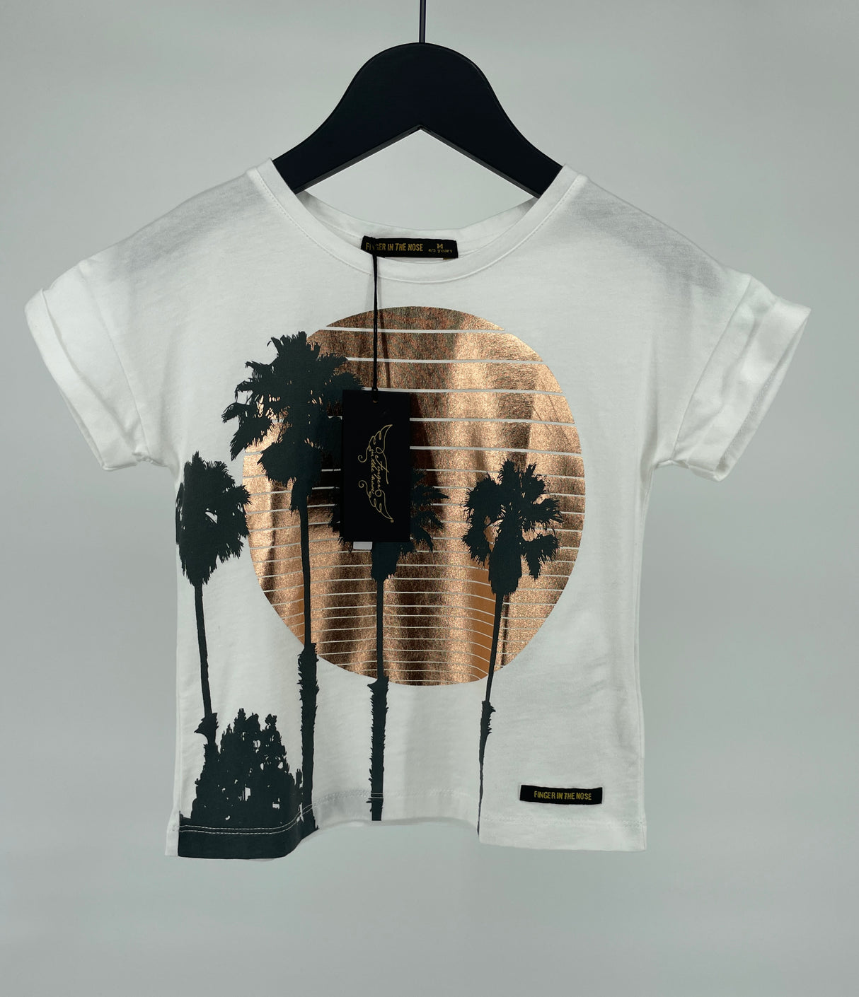 T-shirt Wit Palmbomen Sunset Maat 110