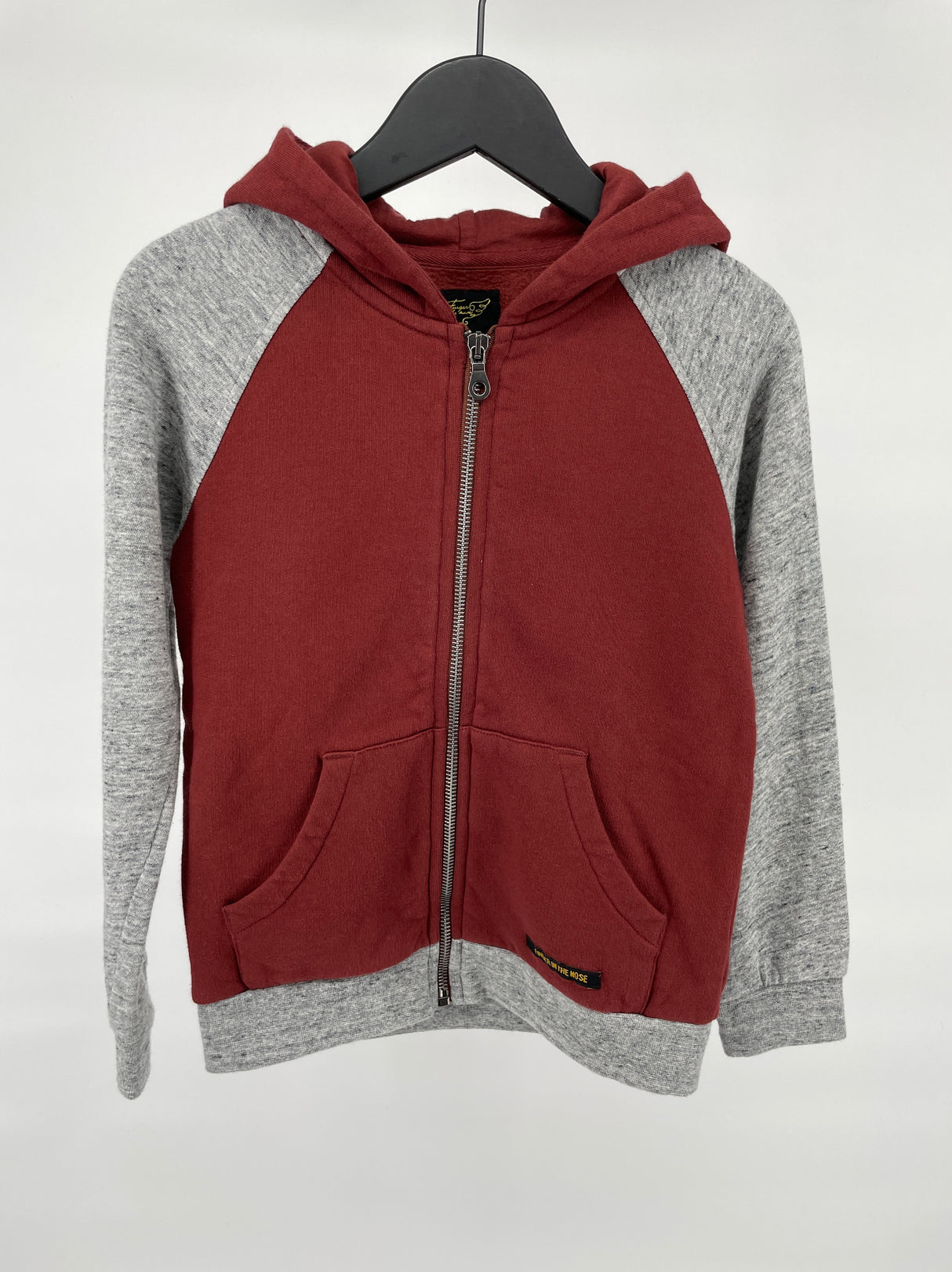 Vest Capuchon Rood Grijs Maat 122