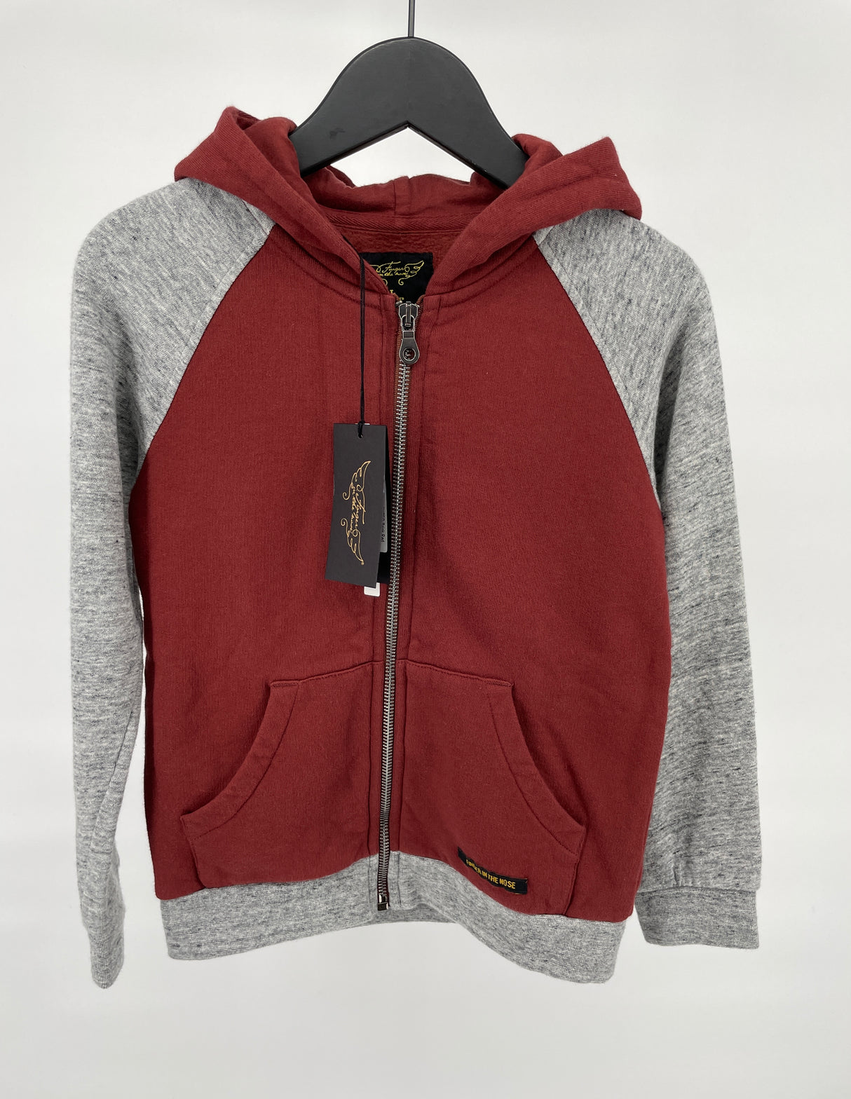 Vest Capuchon Rood Grijs Maat 122
