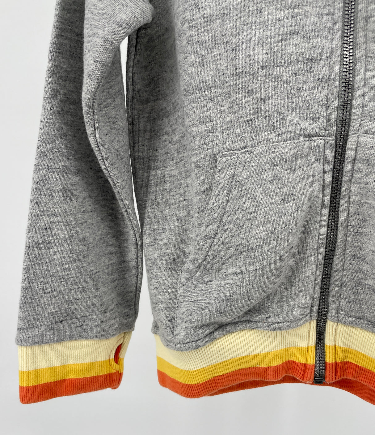 Vest Capuchon Grijs Gekleurde Boorden Maat 122