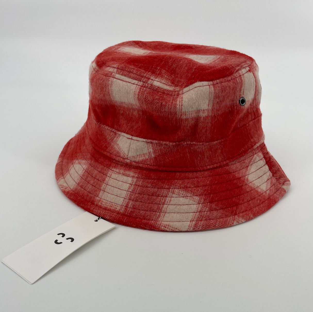 Vissershoedje Rood Beige Geruit Maat 8 - 12 Jaar