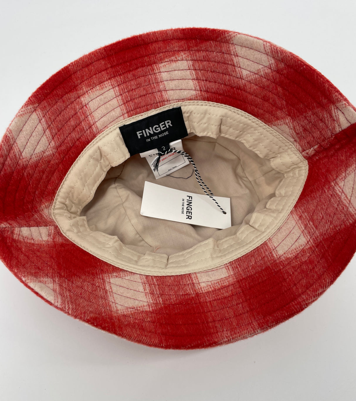 Vissershoedje Rood Beige Geruit Maat 8 - 12 Jaar