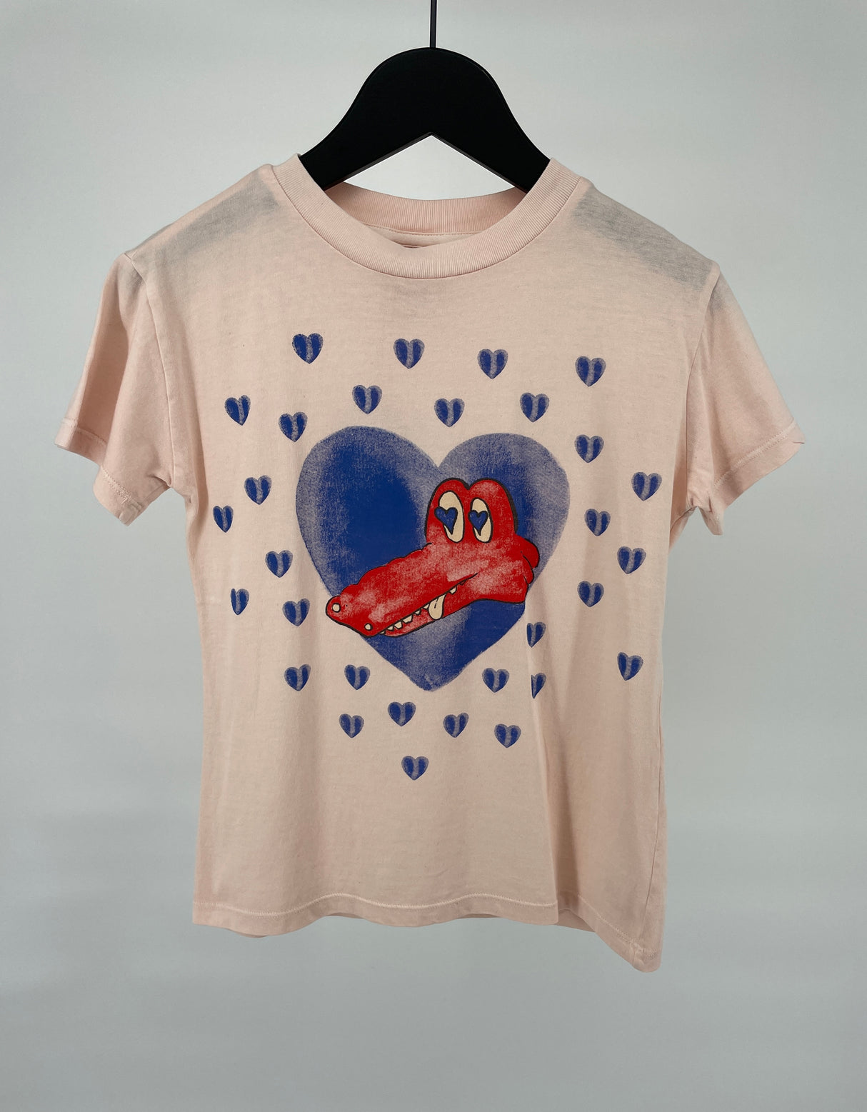 T-shirt Roze Krokodil Hartjes Maat 116 / 122