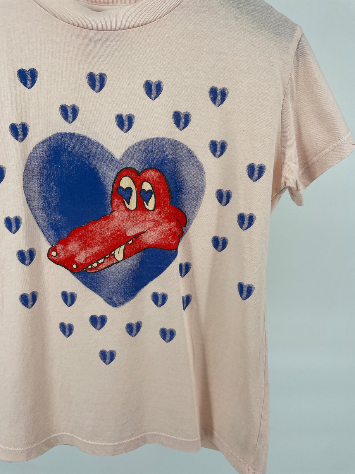 T-shirt Roze Krokodil Hartjes Maat 116 / 122