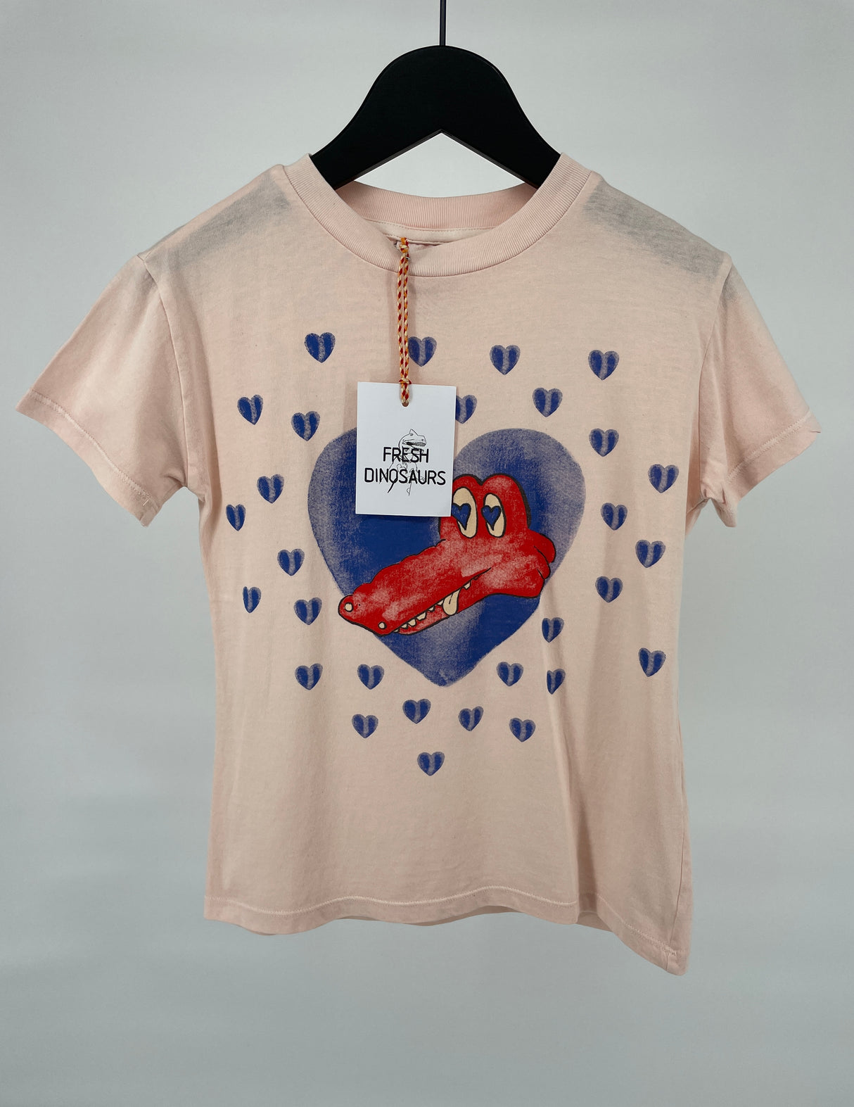 T-shirt Roze Krokodil Hartjes Maat 116 / 122